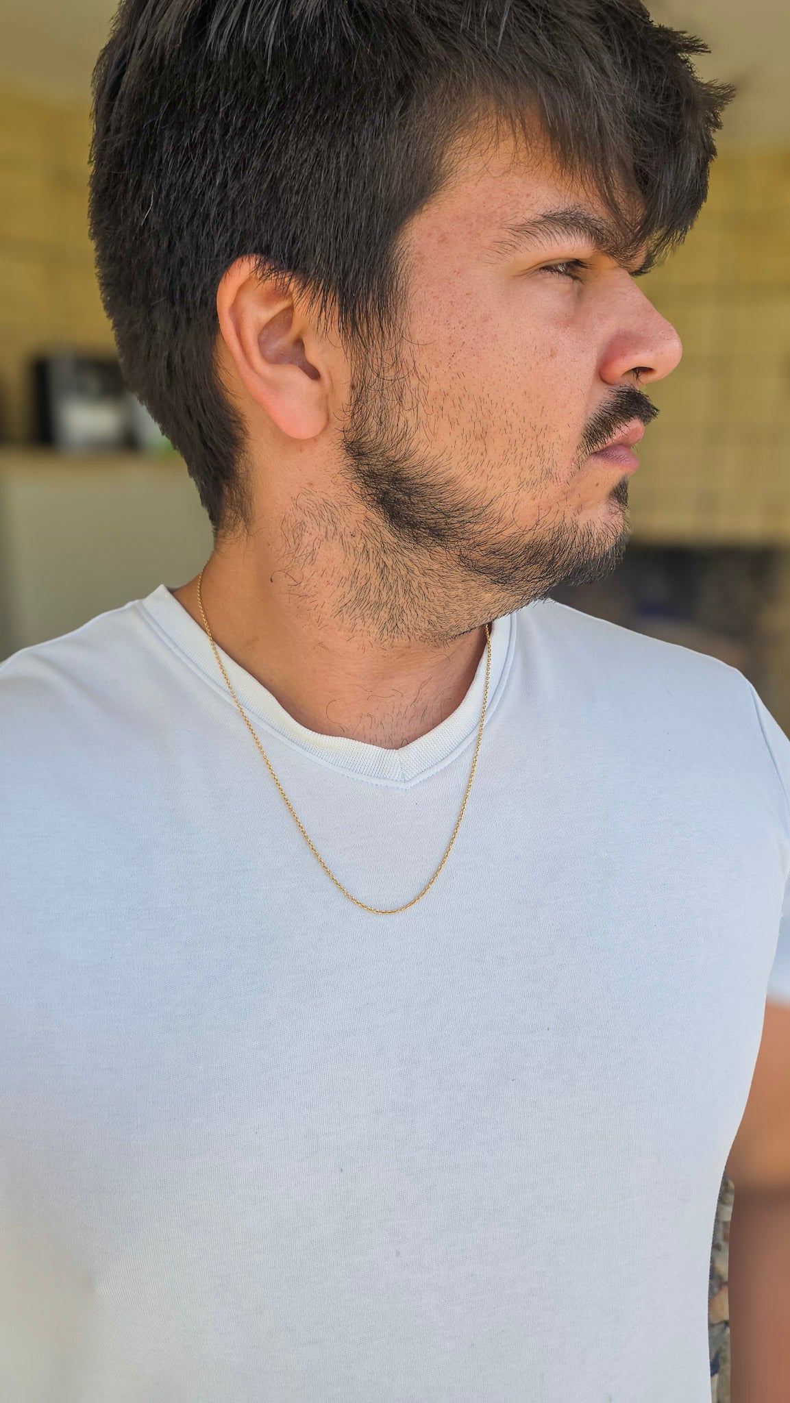 Corrente Cadeado 1mm Banhado a Ouro 18k