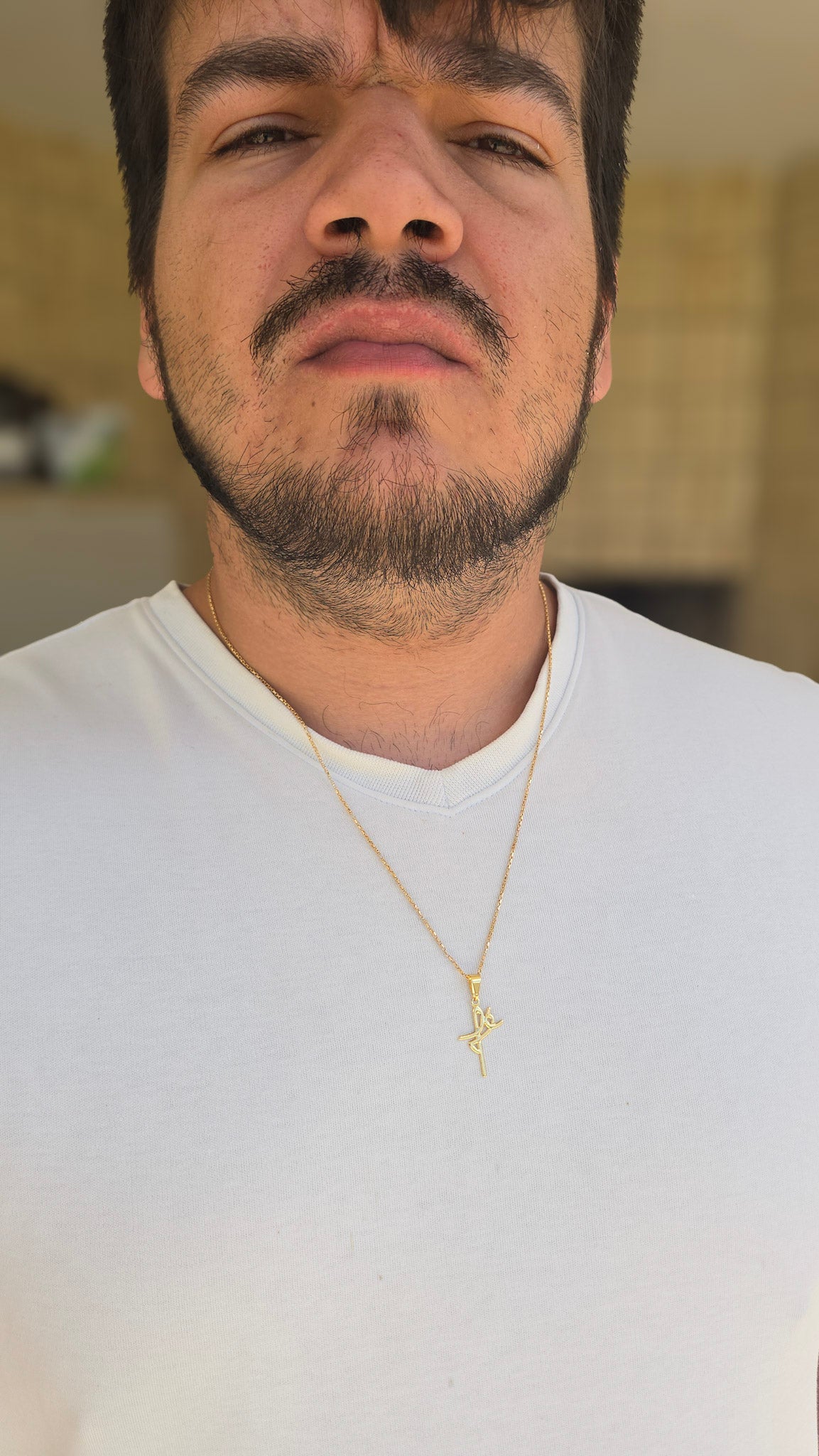 Corrente Tijolinho 1mm Fé Banho Ouro 18k