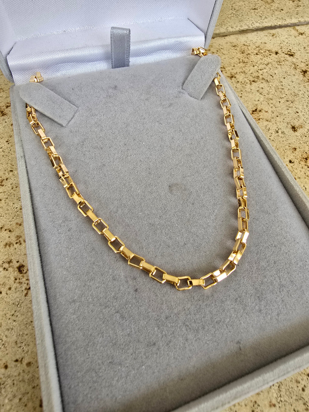 Corrente Tijolinho 4mm Banhado a Ouro 18k