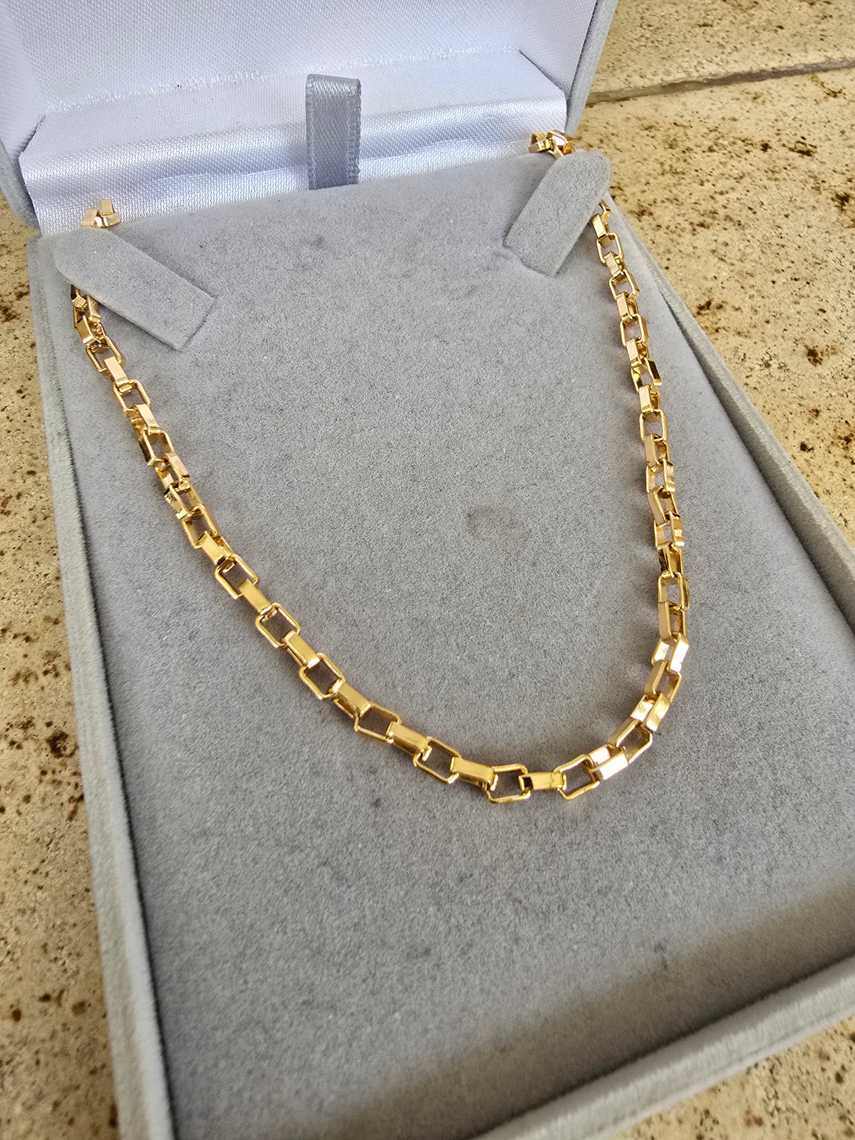 Corrente Tijolinho 4mm Banhado a Ouro 18k