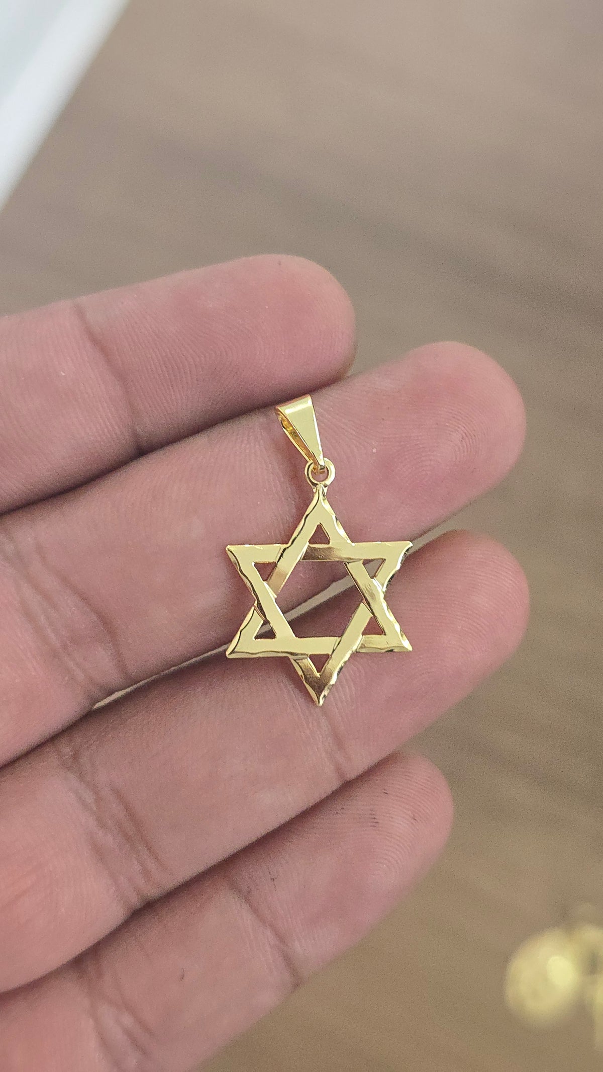 Pingente Estrela de Davi Banhado a Ouro 18k