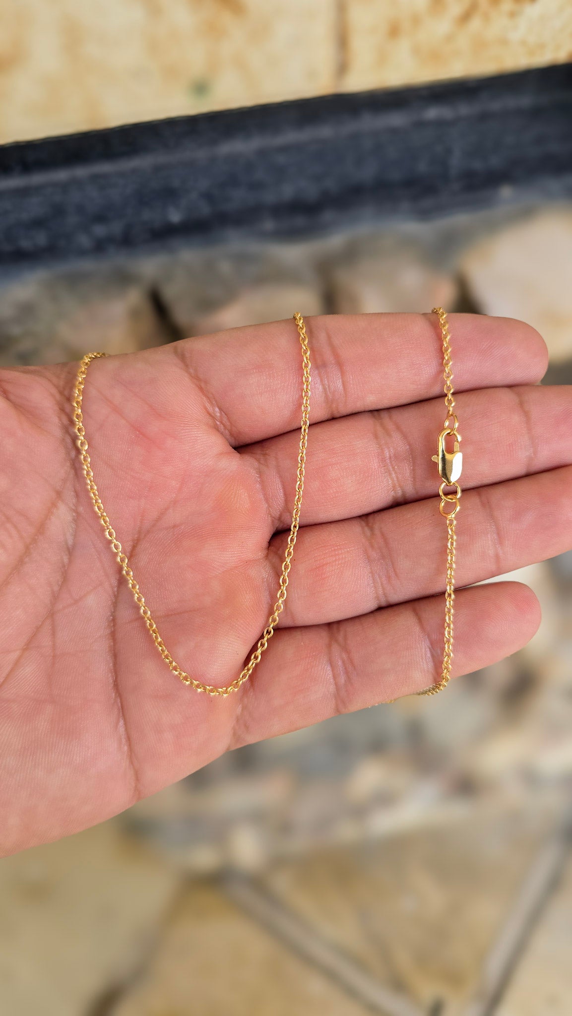Corrente Cadeado 1mm Banhado a Ouro 18k