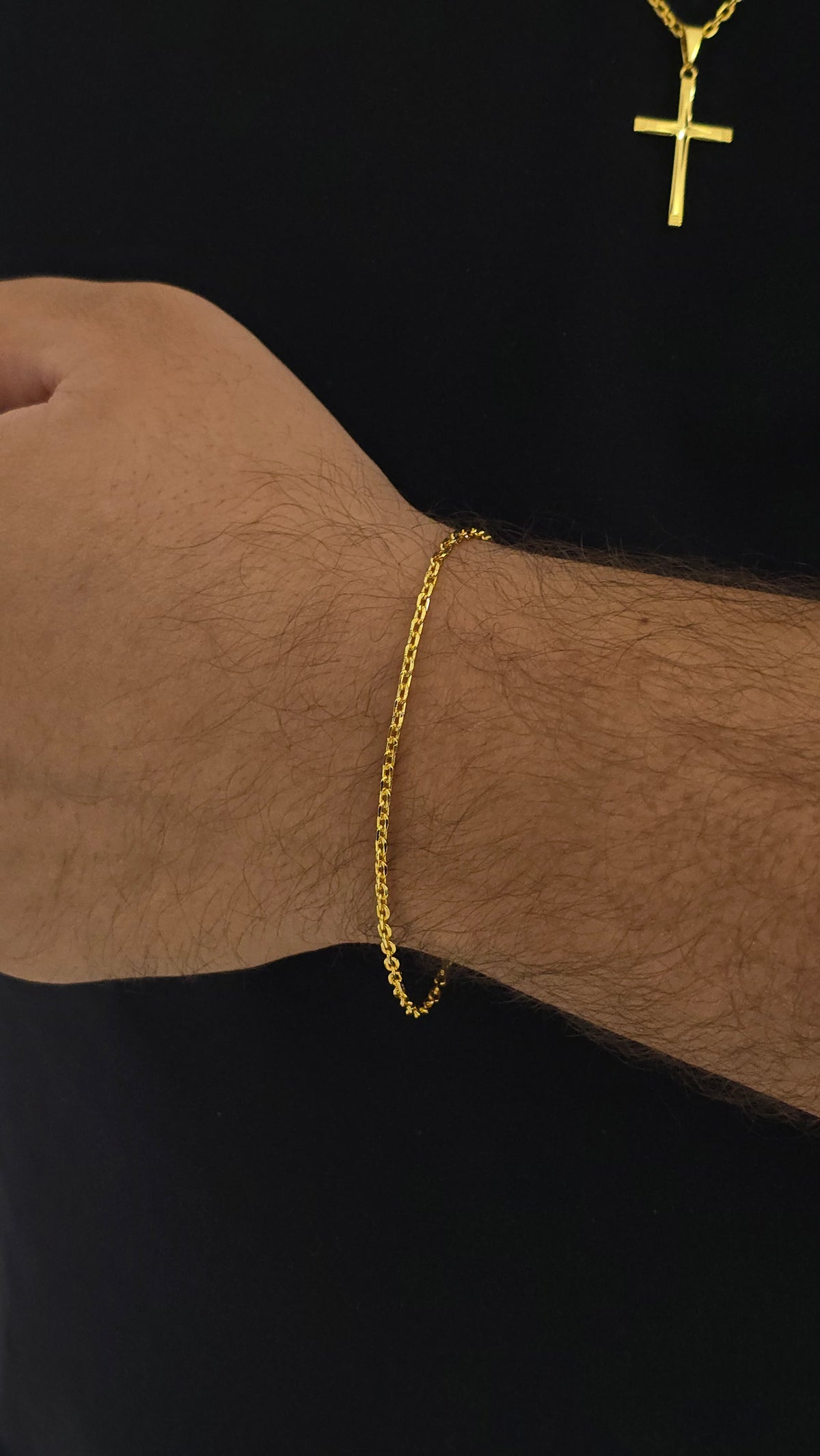 Kit Cadeado 2mm ( Corrente + Pulseira + Pingente) Banhado a Ouro 18k