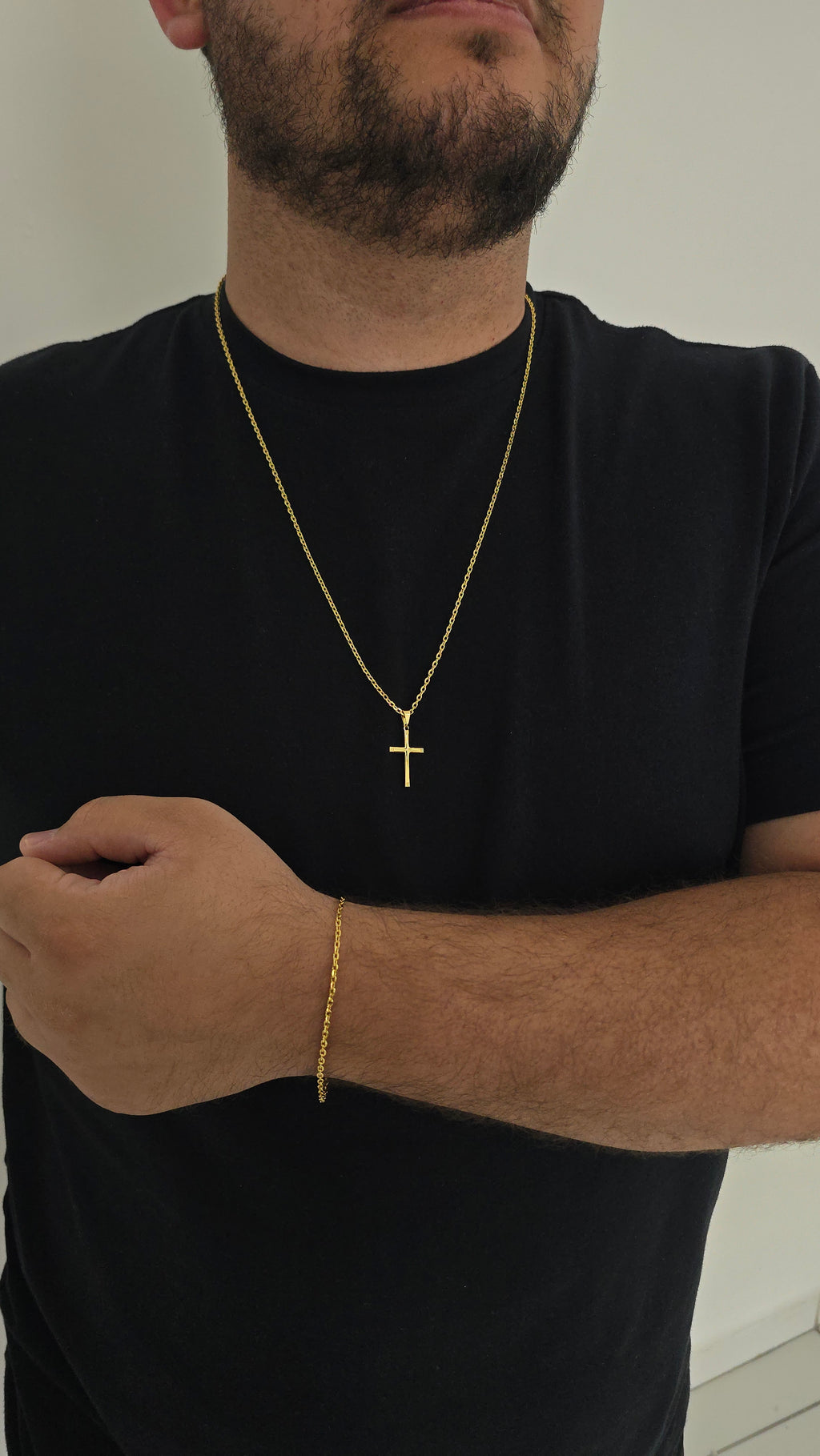 Kit Cadeado 2mm ( Corrente + Pulseira + Pingente) Banhado a Ouro 18k