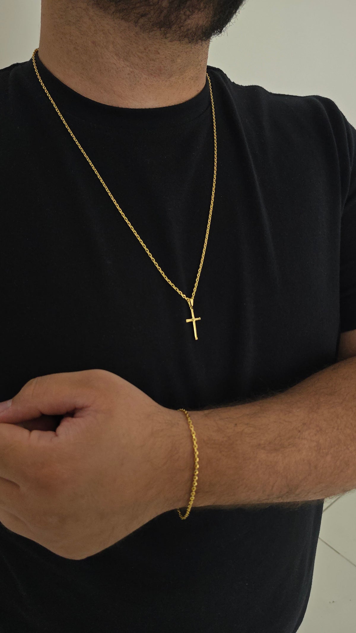 Kit Cadeado 2mm ( Corrente + Pulseira + Pingente) Banhado a Ouro 18k