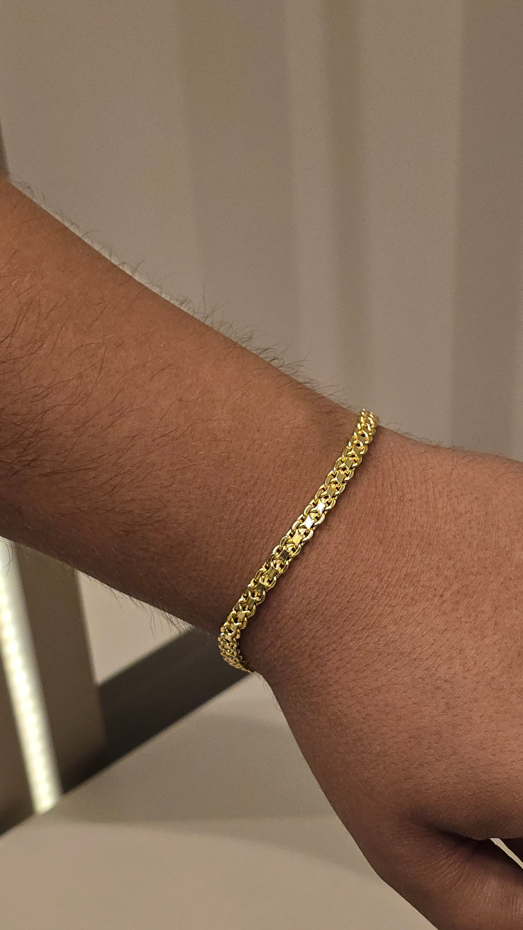 Pulseira Cadeado Duplo 5mm Banhado a Ouro 18k