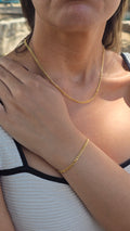 Colar Grummet 3mm Banhado a Ouro 18k
