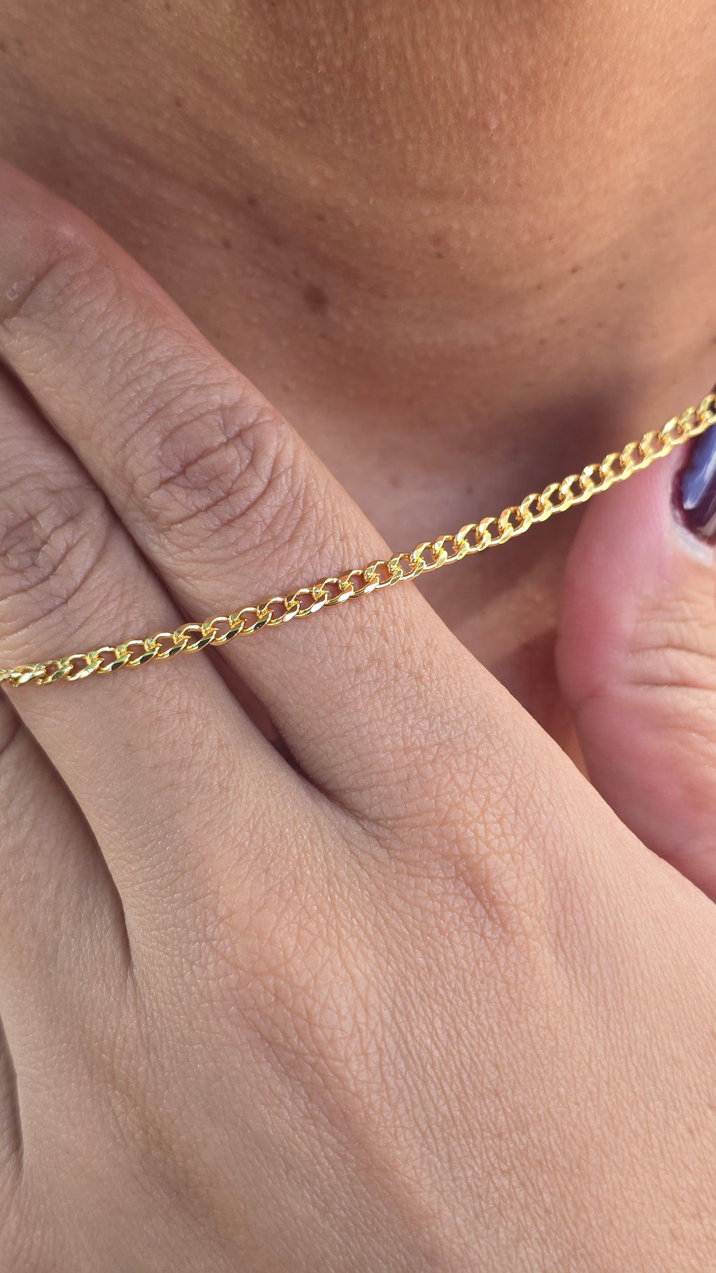 Colar Grummet 3mm Banhado a Ouro 18k