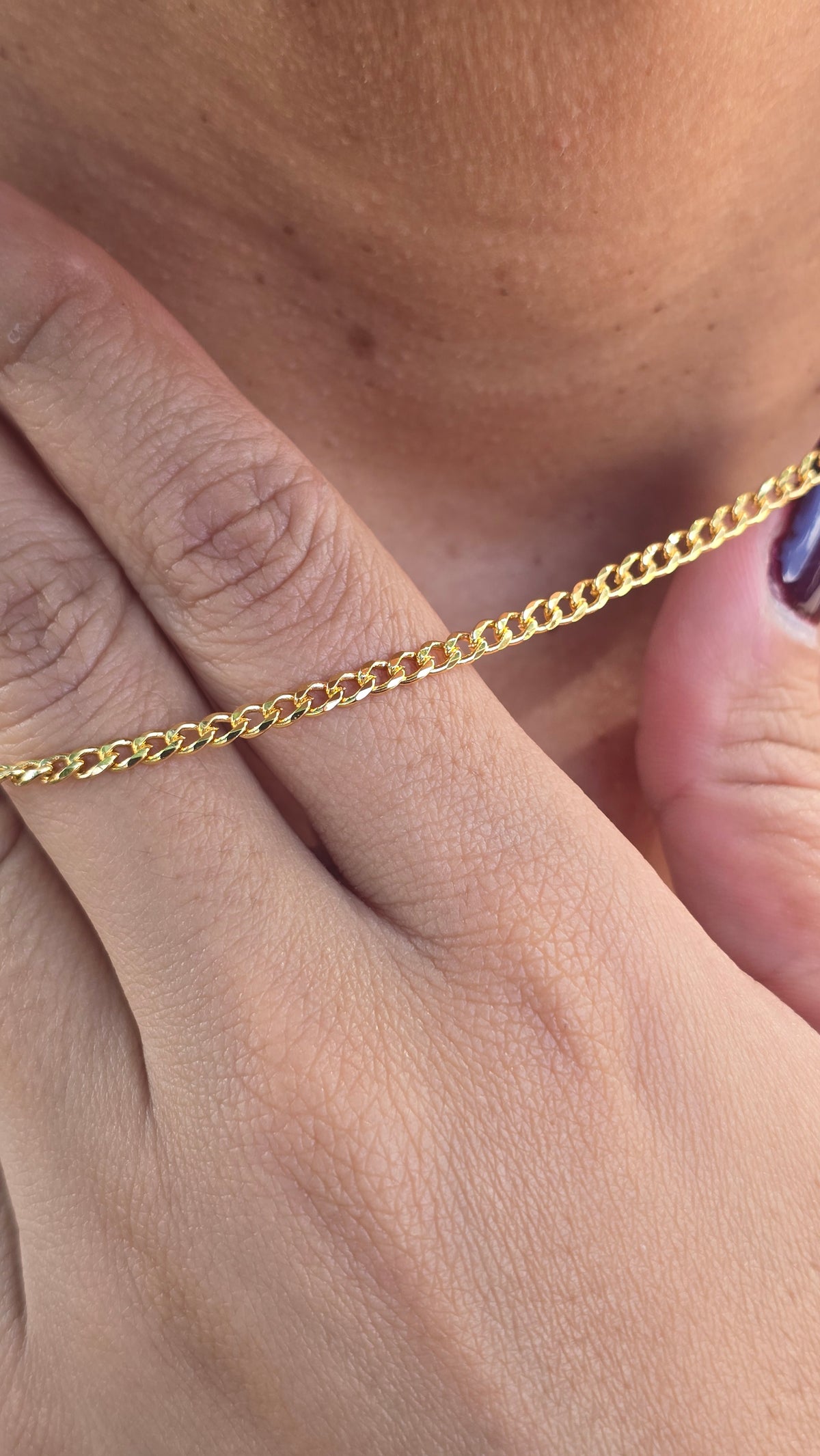 Colar Grummet 3mm Banhado a Ouro 18k