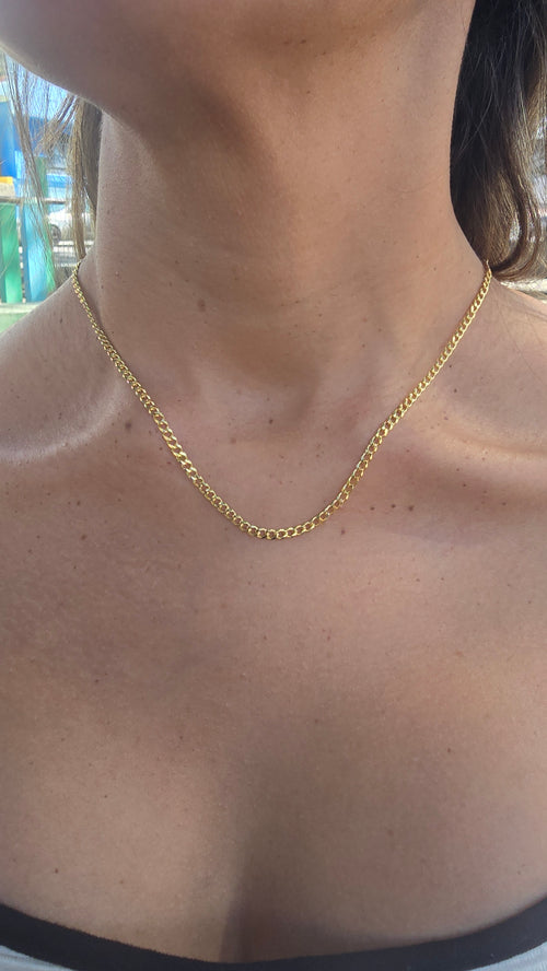 Colar Grummet 3mm Banhado a Ouro 18k