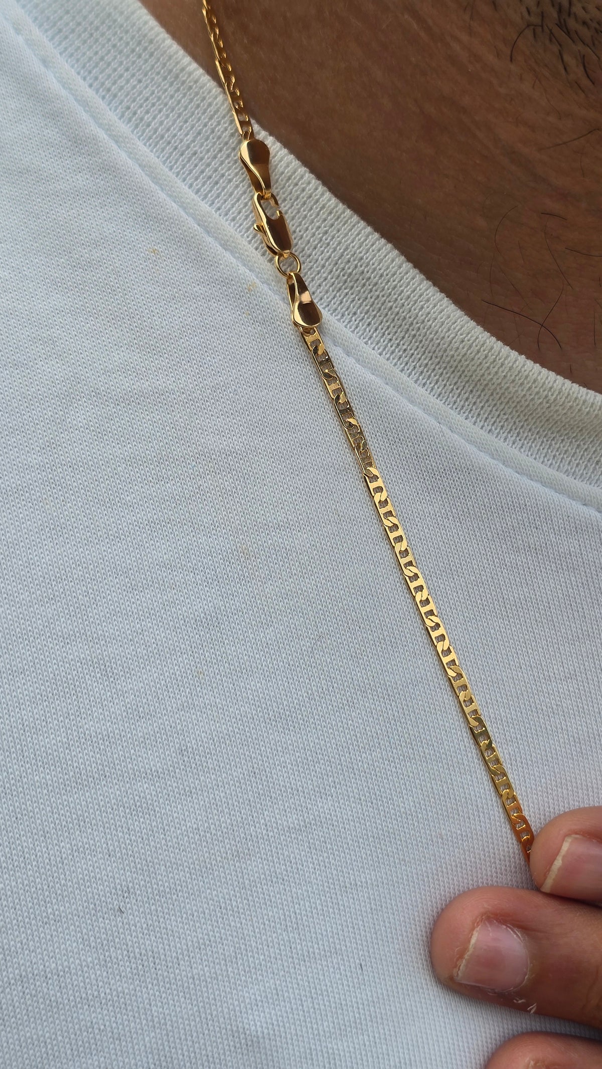 Corrente Piastrine 3mm Banhado a Ouro 18k