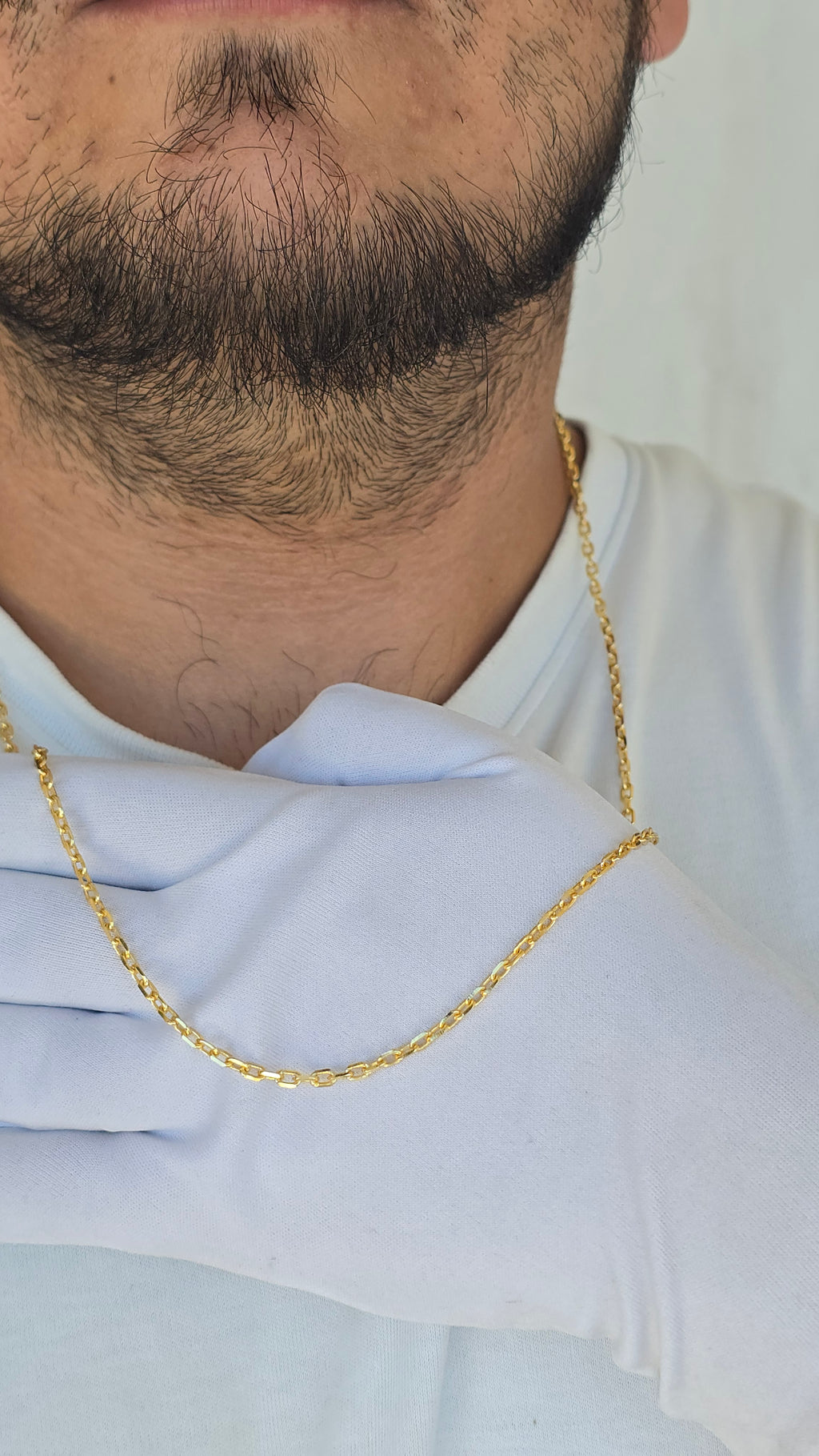 Corrente Cadeado 3mm Banhado a Ouro 18k