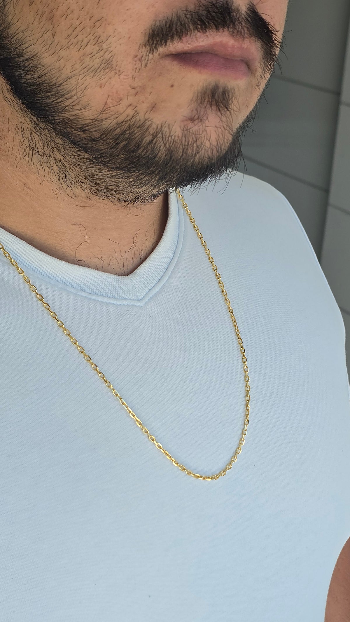 Corrente Cadeado 3mm Banhado a Ouro 18k