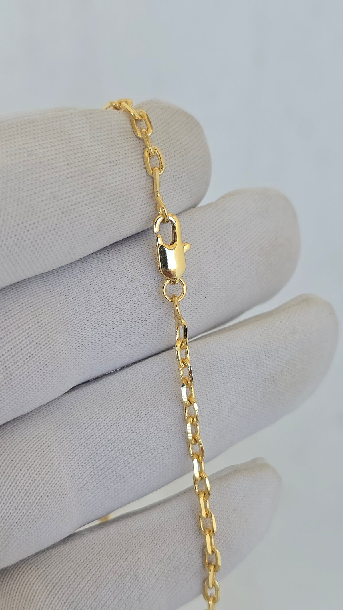 Corrente Cadeado 3mm Banhado a Ouro 18k