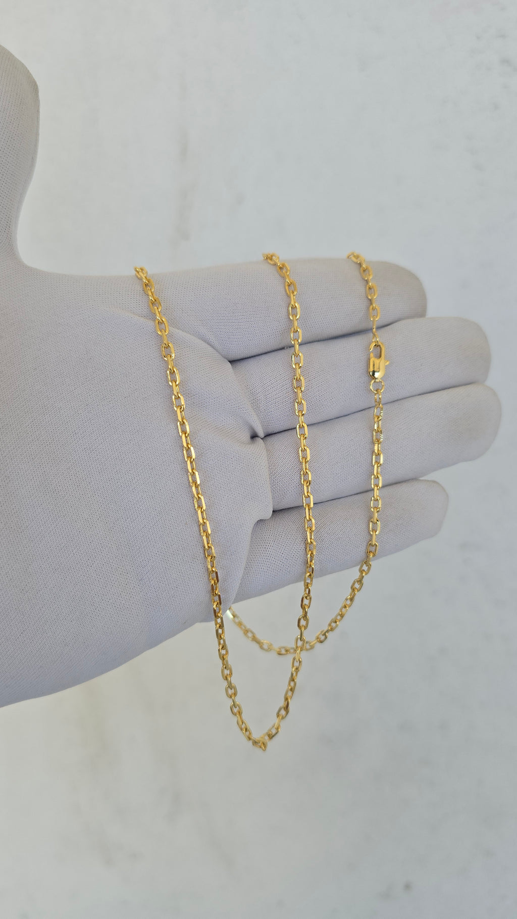 Corrente Cadeado 3mm Banhado a Ouro 18k