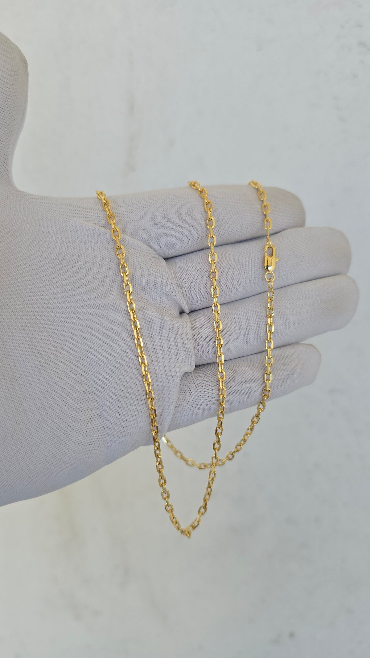 Corrente Cadeado 3mm Banhado a Ouro 18k