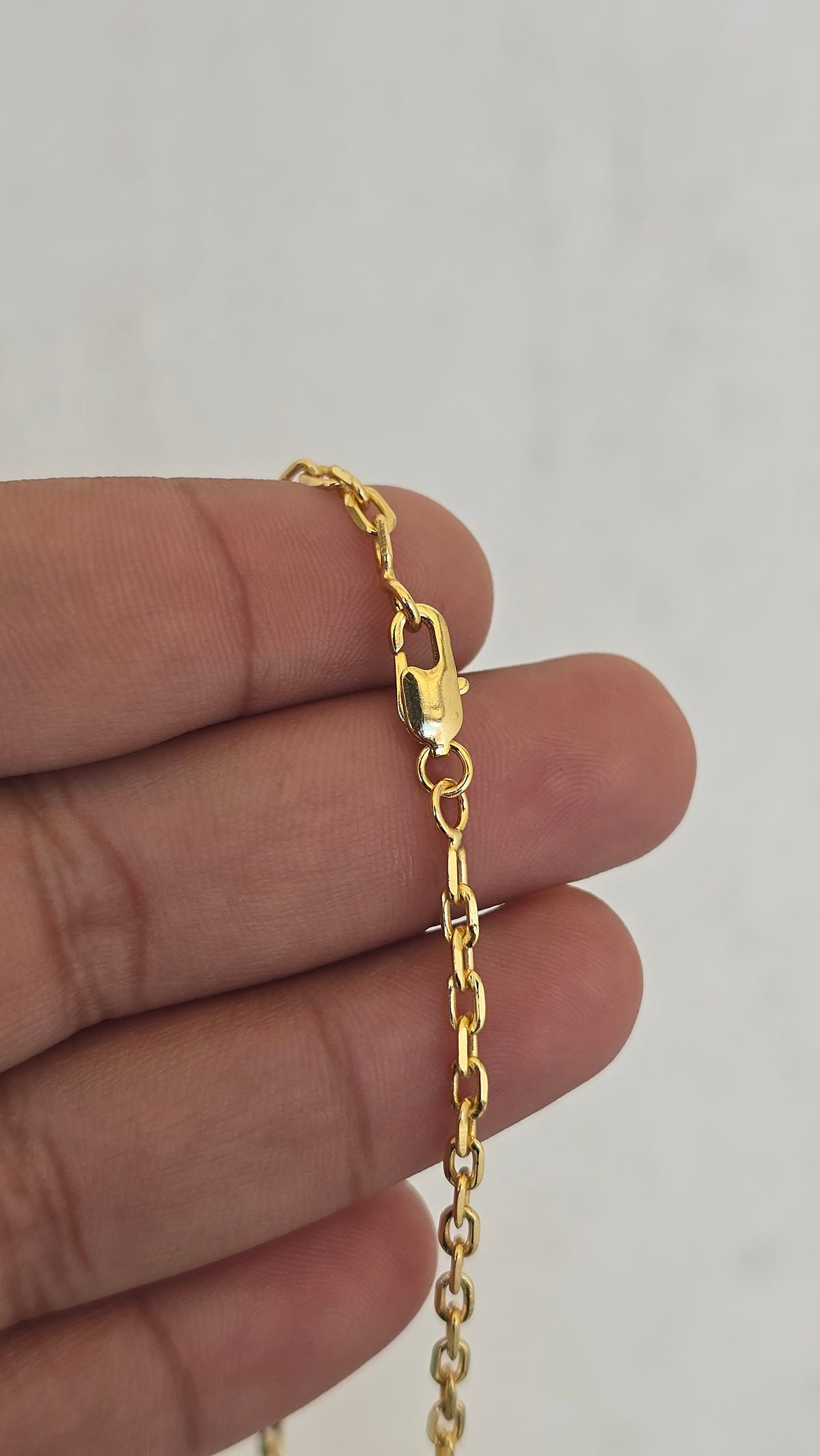 Corrente Cadeado 3mm Cruz Jesus Banhado a Ouro 18k