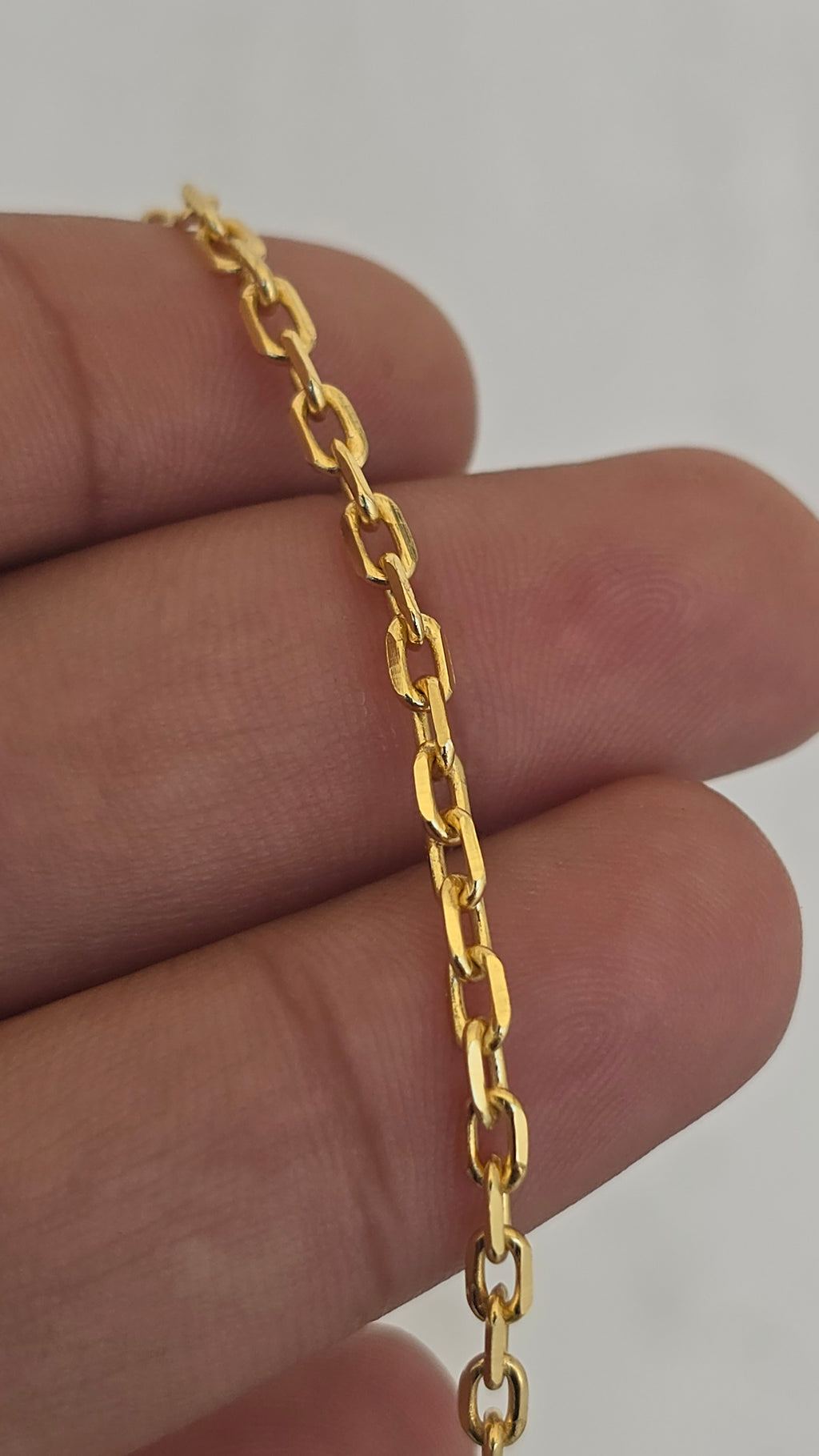 Corrente Cadeado 3mm Cruz Jesus Banhado a Ouro 18k