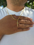 Corrente Cadeado 3mm Cruz Banhado a Ouro 18k