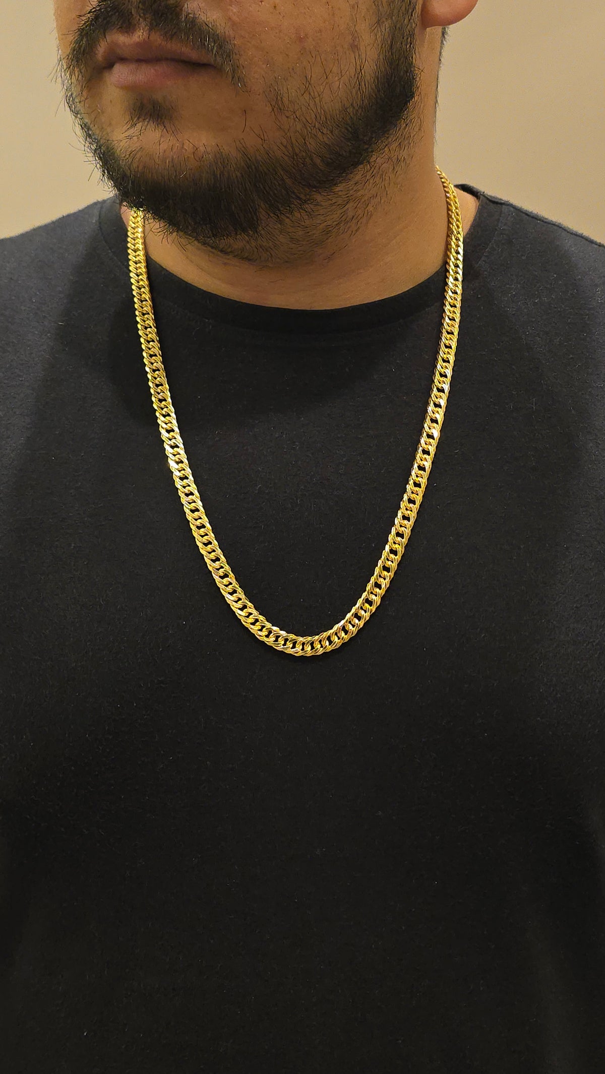 Corrente Lacraia 8mm Banhado a Ouro 18k