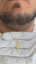 Corrente Oitinho 1,8mm Cruz Banhado a Ouro 18k