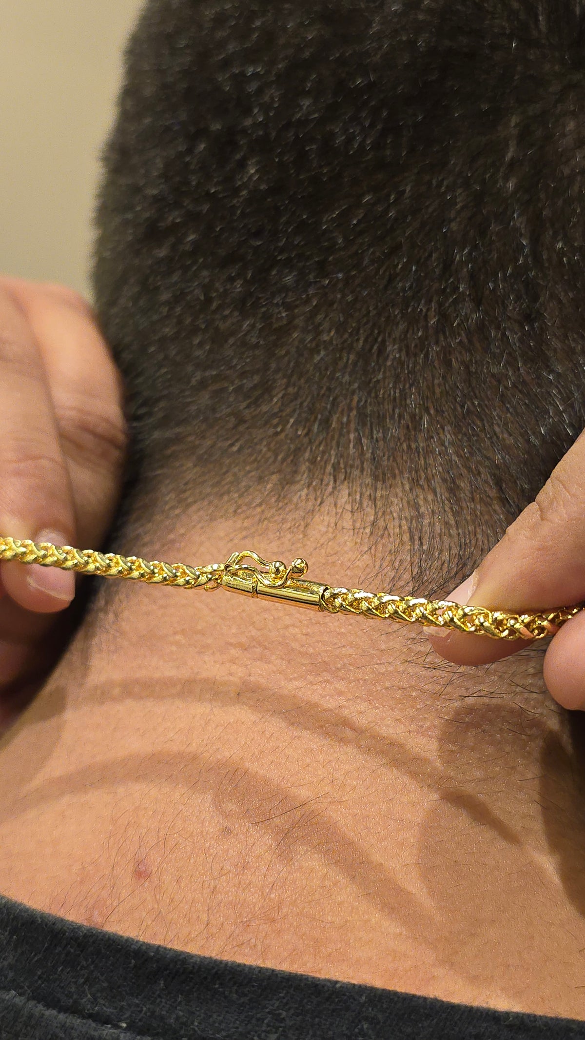 Corrente Peruana 4mm Banhado Ouro 18k Trava Canhão