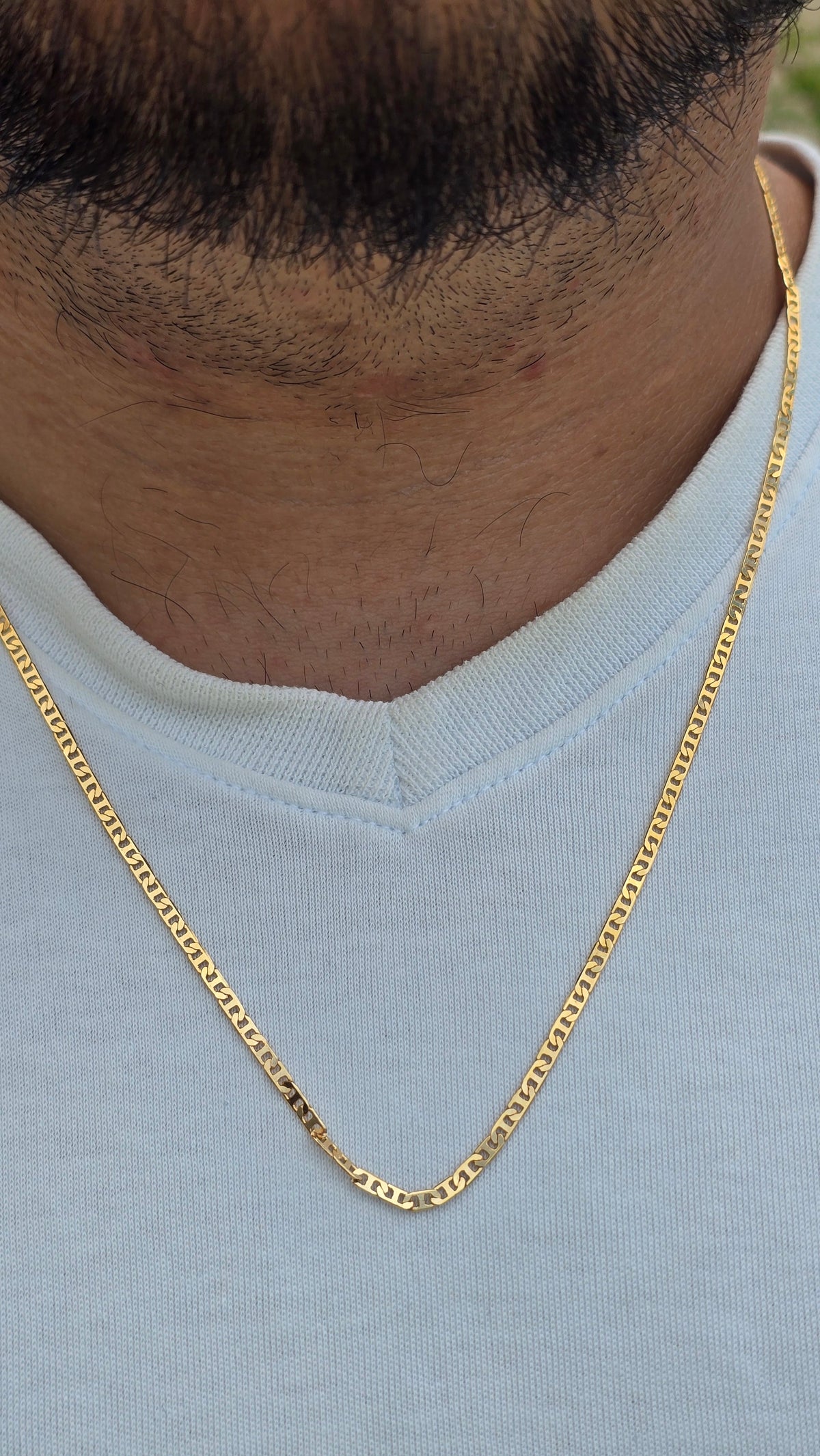 Corrente Piastrine 3mm Banhado a Ouro 18k