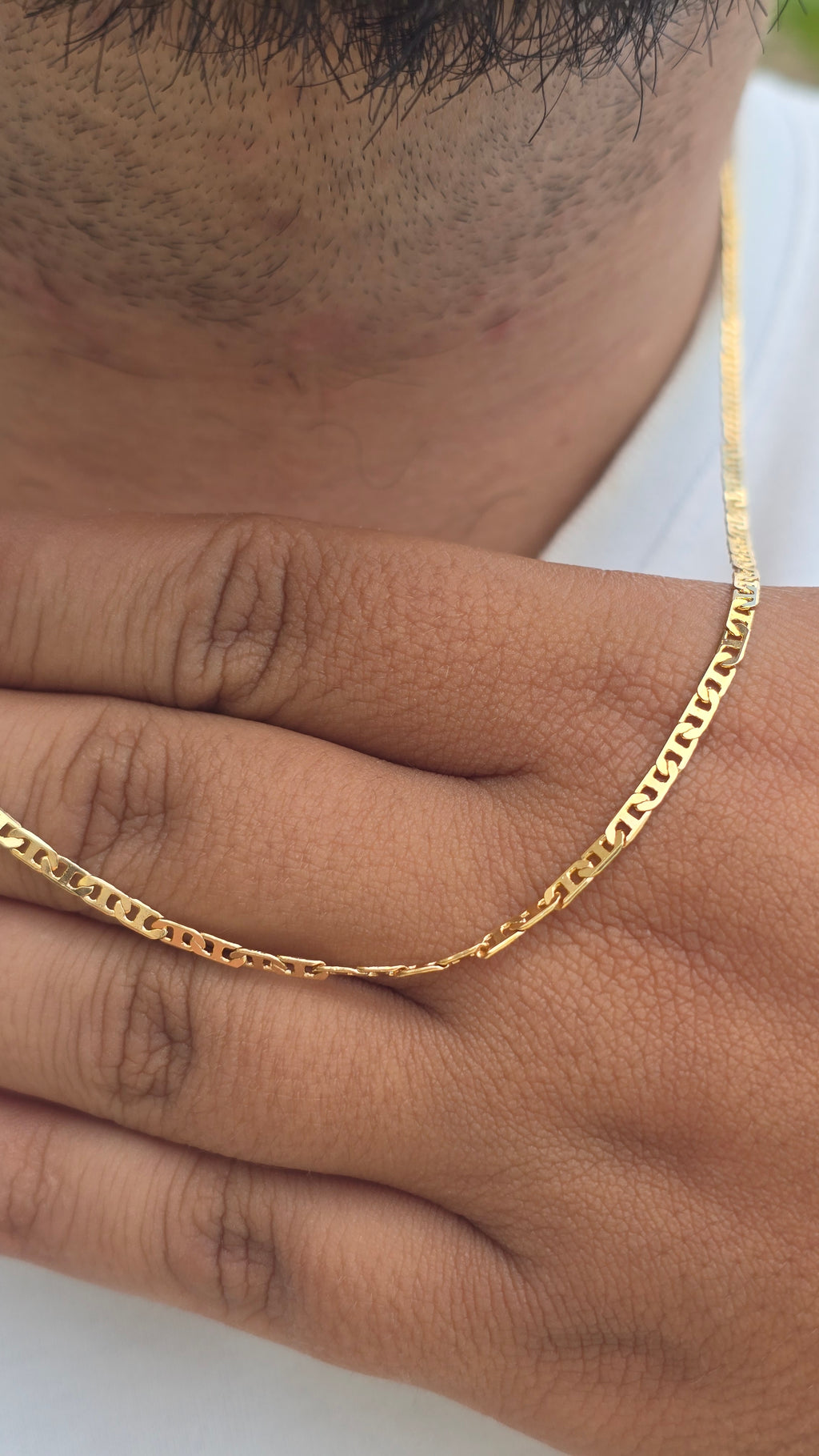 Corrente Piastrine 3mm Banhado a Ouro 18k