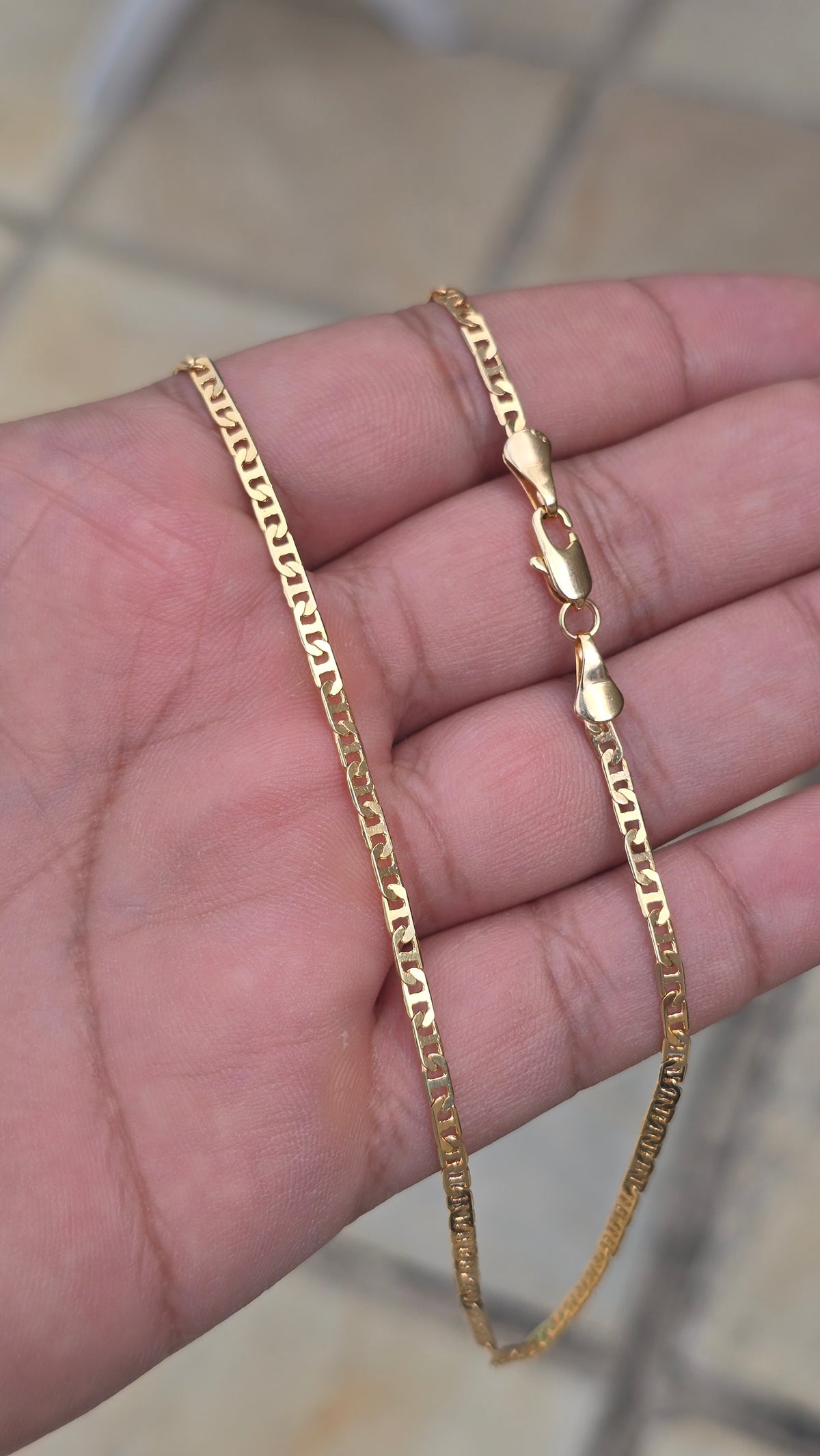 Corrente Piastrine 3mm Banhado a Ouro 18k