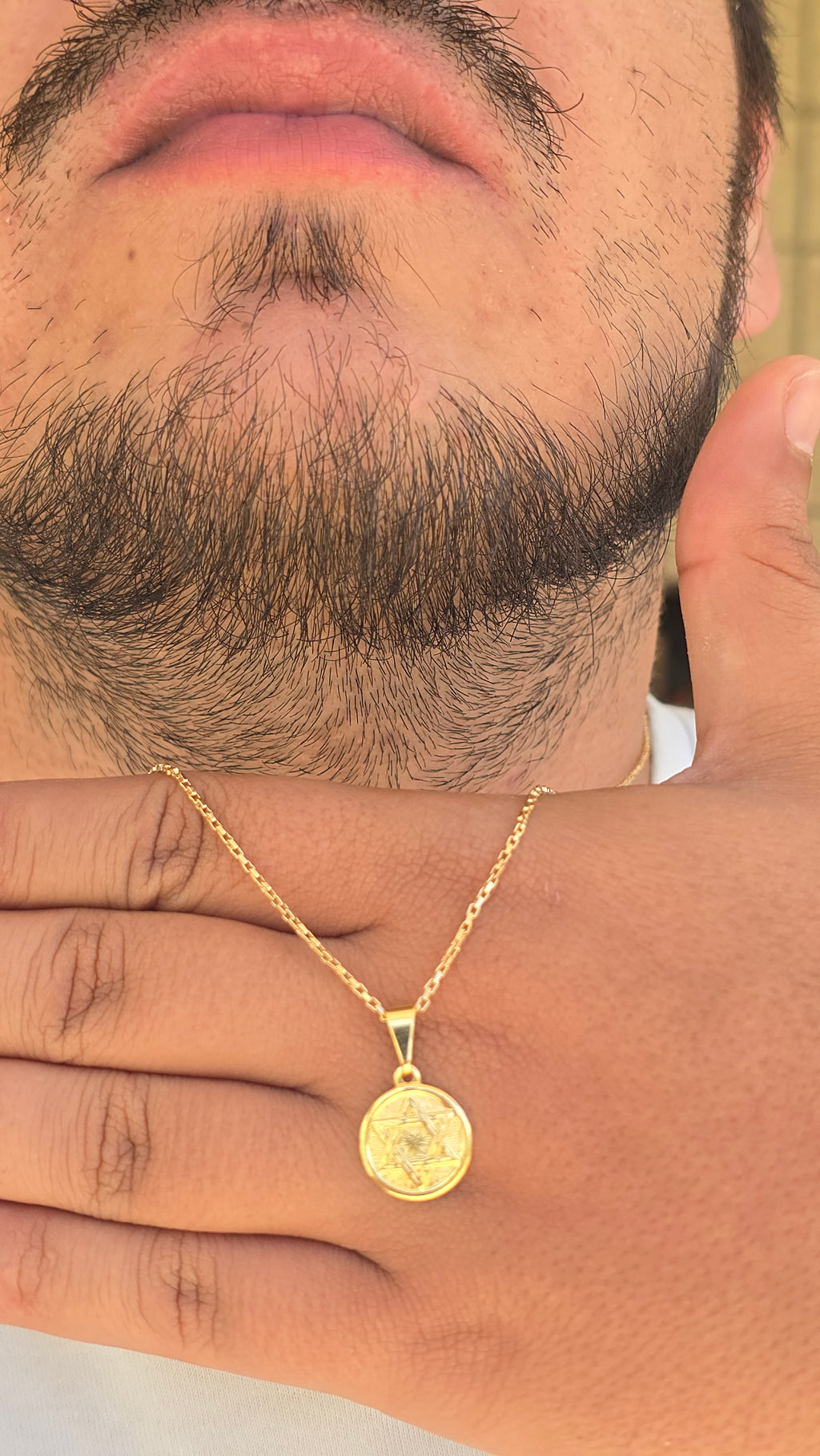 Corrente Tijolinho 1mm Estrela Redondo Banho Ouro 18k