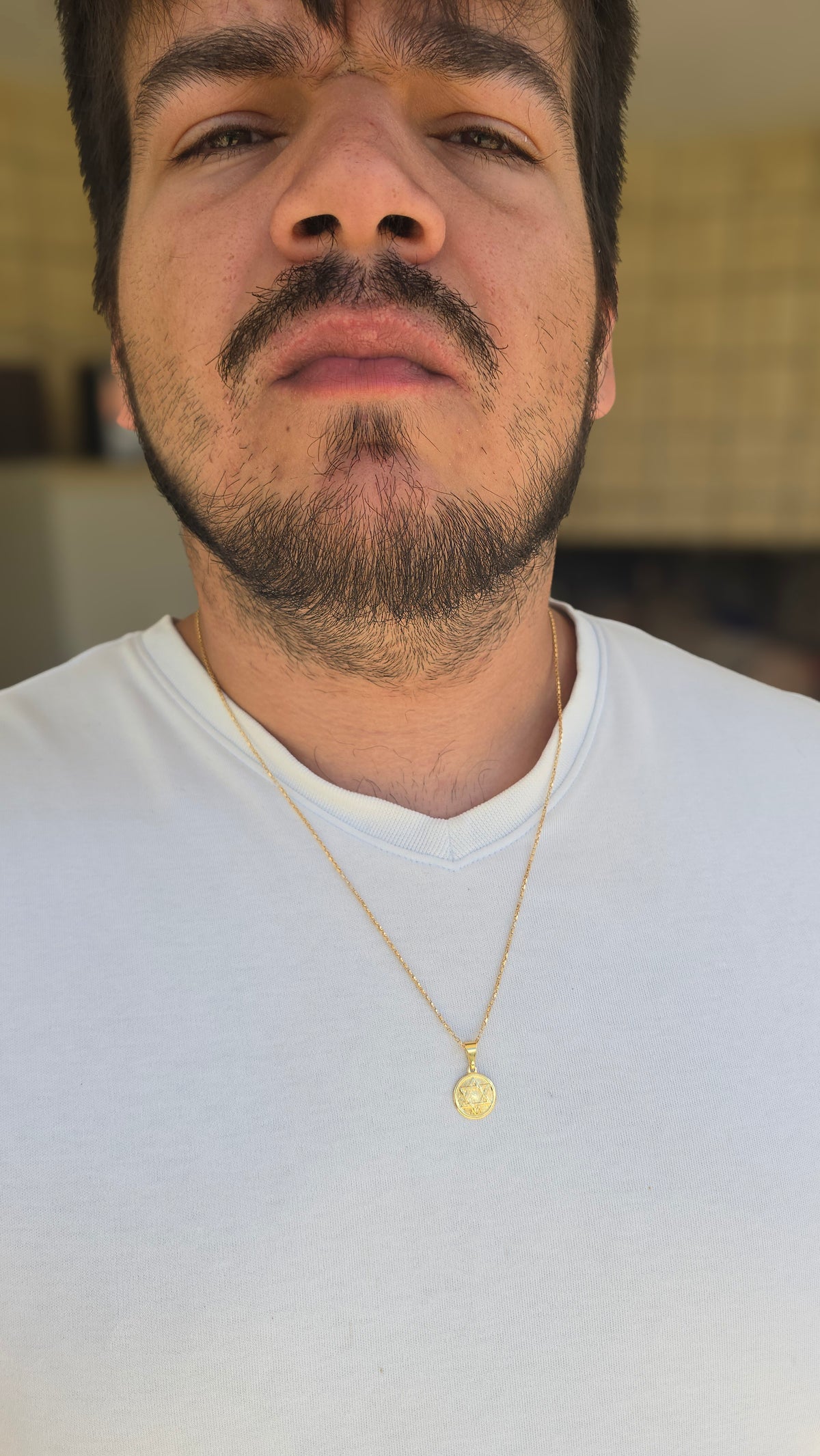 Corrente Tijolinho 1mm Estrela Redondo Banho Ouro 18k