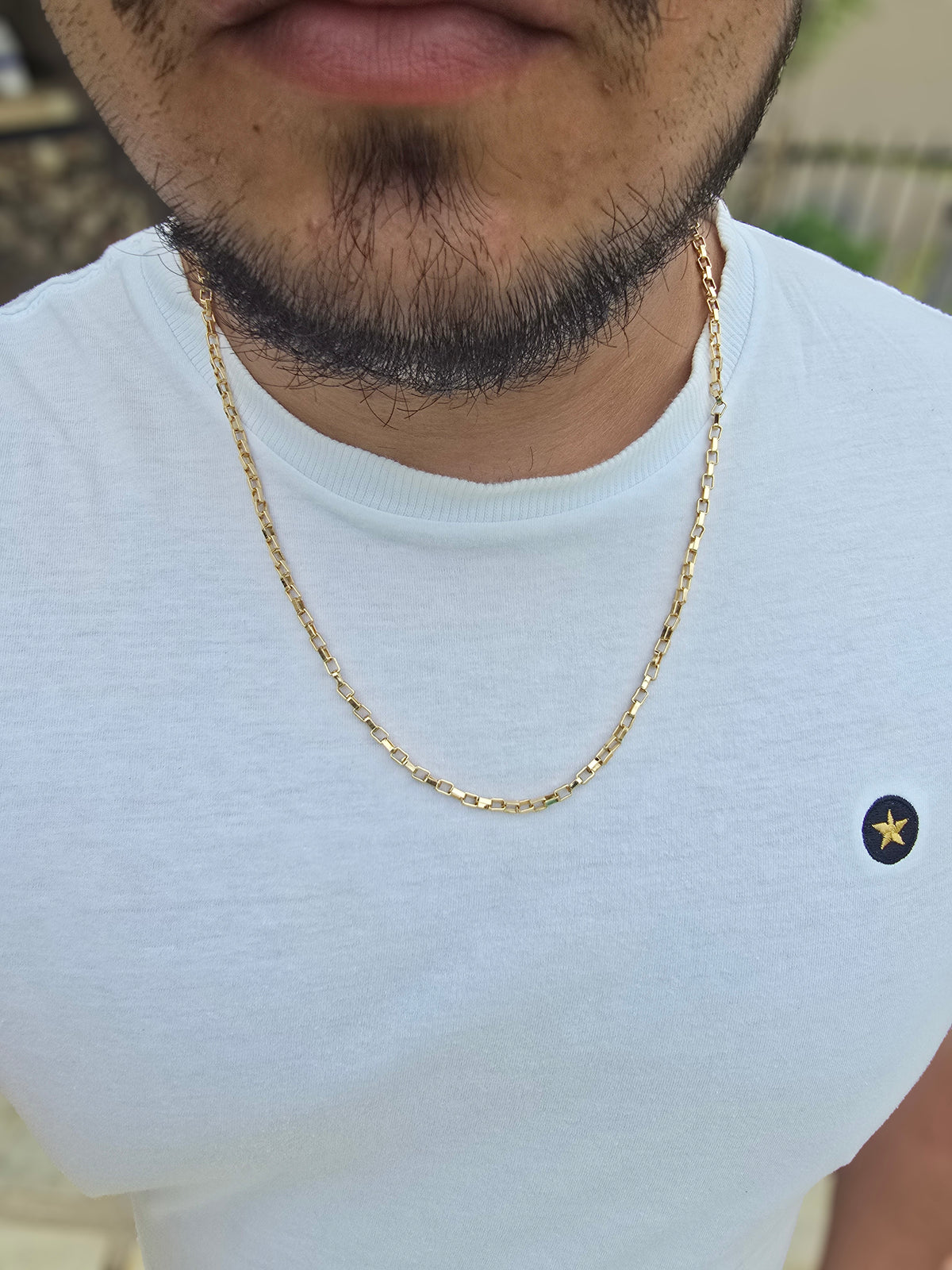 Corrente Tijolinho 4mm Banhado a Ouro 18k