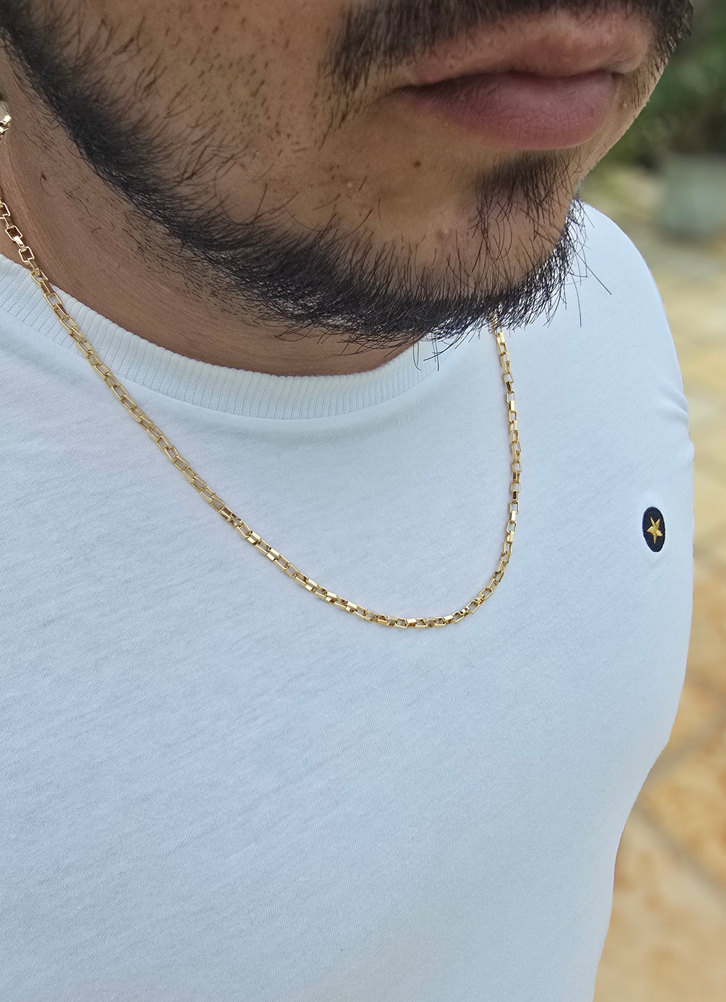 Corrente Tijolinho 4mm Banhado a Ouro 18k