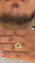 Corrente Veneziana 1mm Estrela de Davi Banhado a Ouro 18k