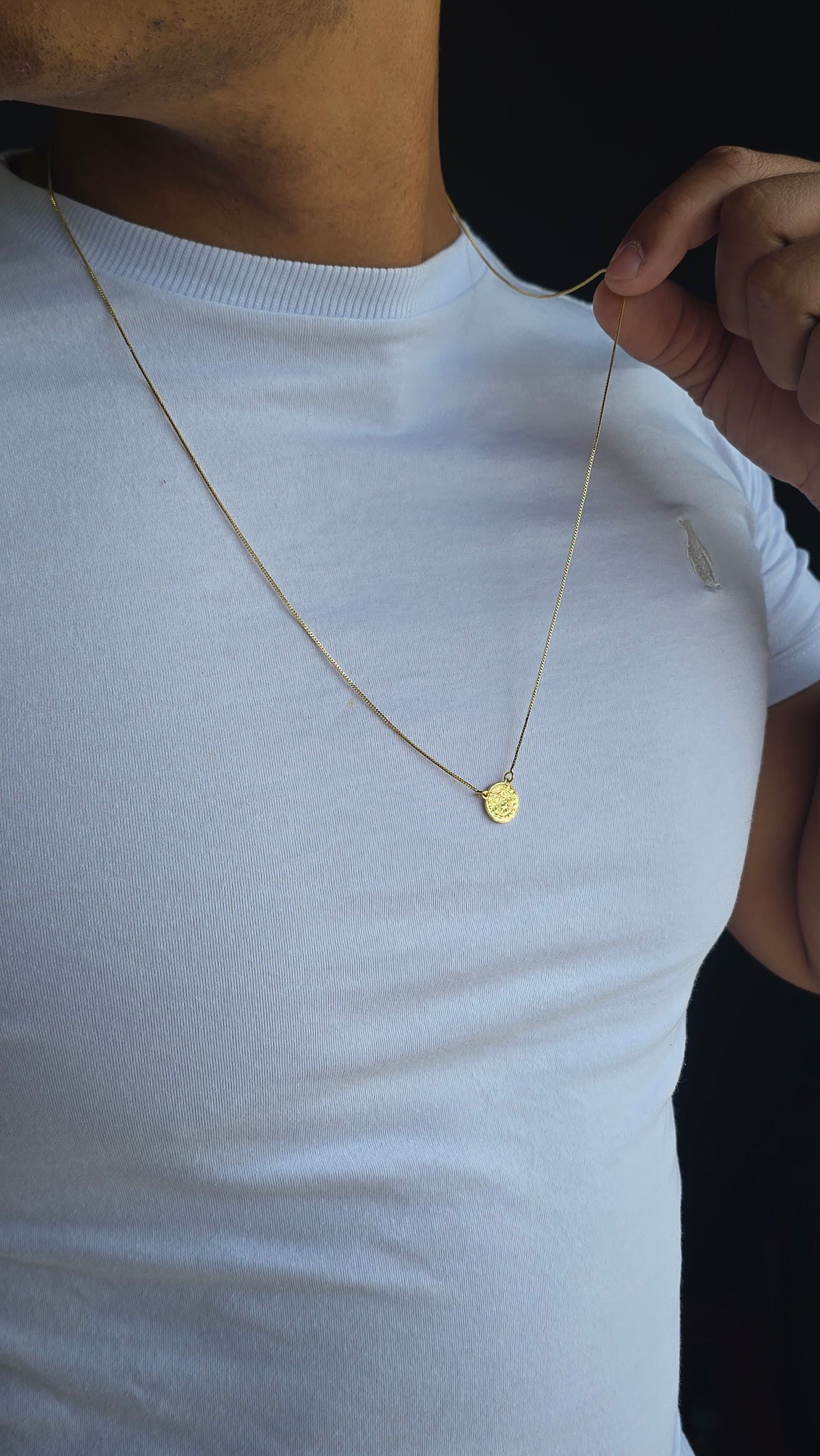 Escapulário São Bento Banhado a Ouro 18k 70cm