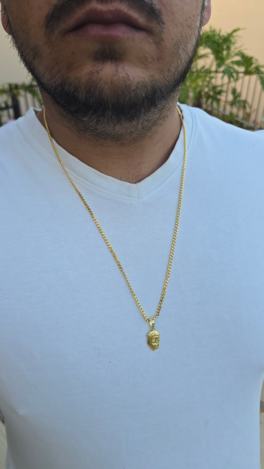 Corrente Grummet 3mm Com Pingente Face de Cristo