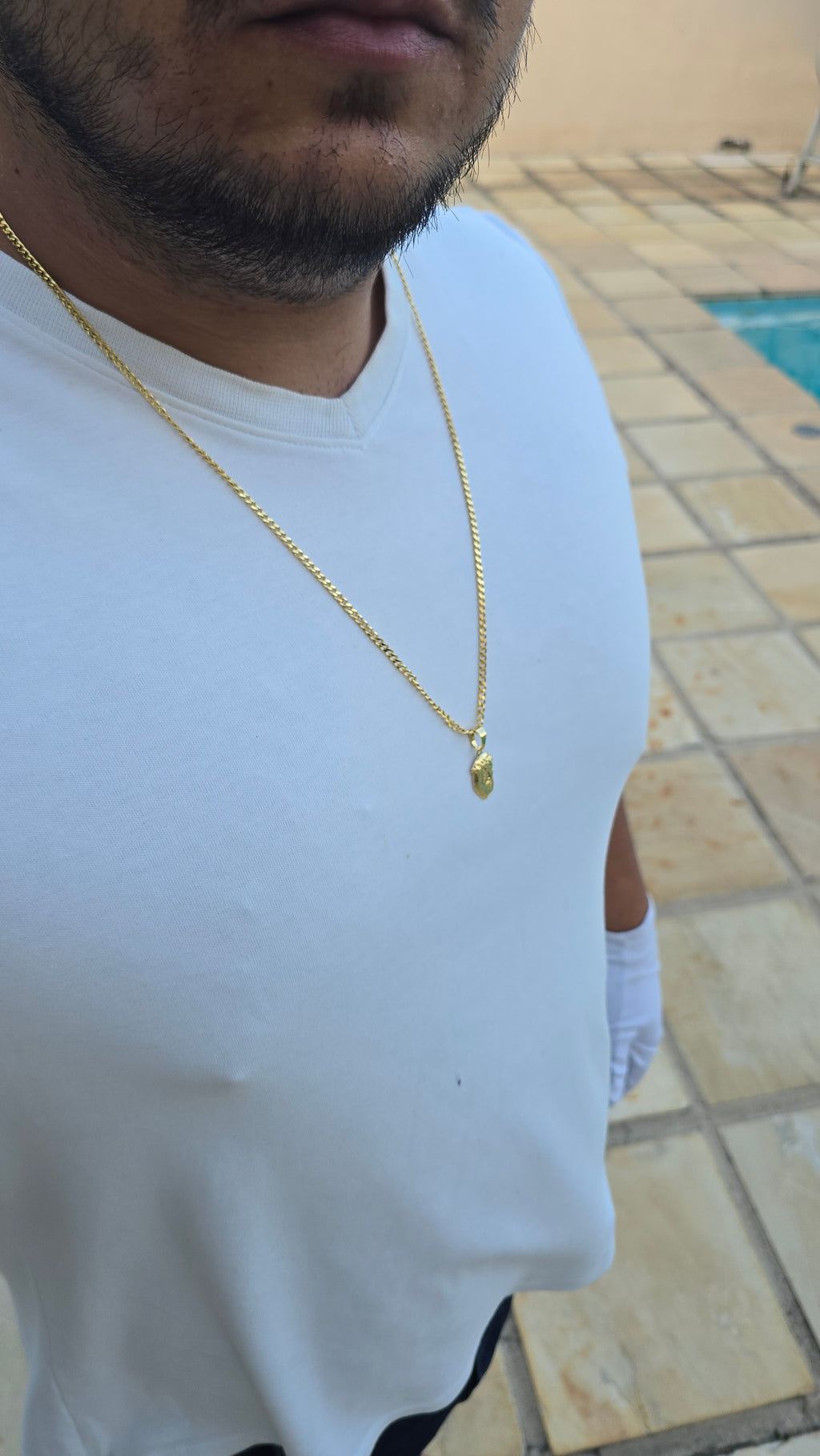 Corrente Grummet 3mm Com Pingente Face de Cristo
