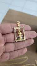 Pingente Nossa Senhora Cravejado Banhado a Ouro 18k