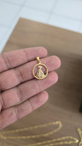 Pingente Nossa Senhora Redondo Banhado a Ouro 18k