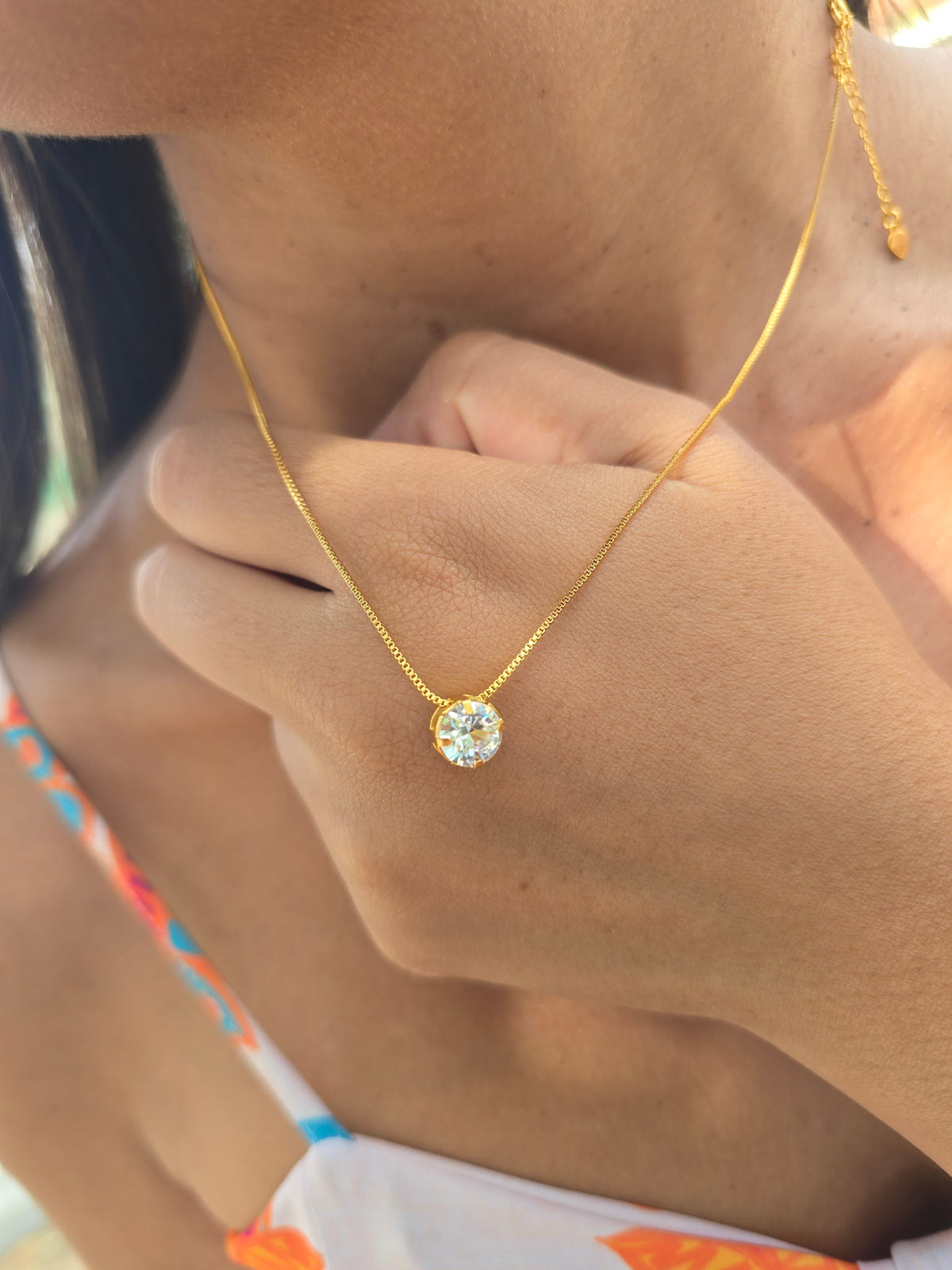 Colar Ponto de Luz Banhado a Ouro 18k