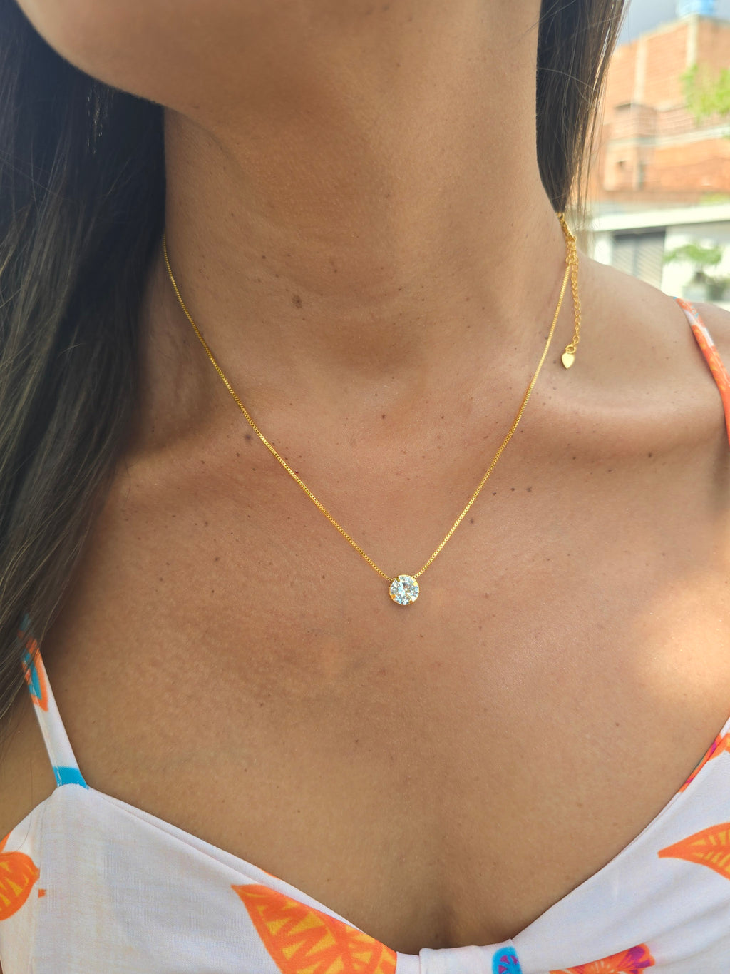 Colar Ponto de Luz Banhado a Ouro 18k