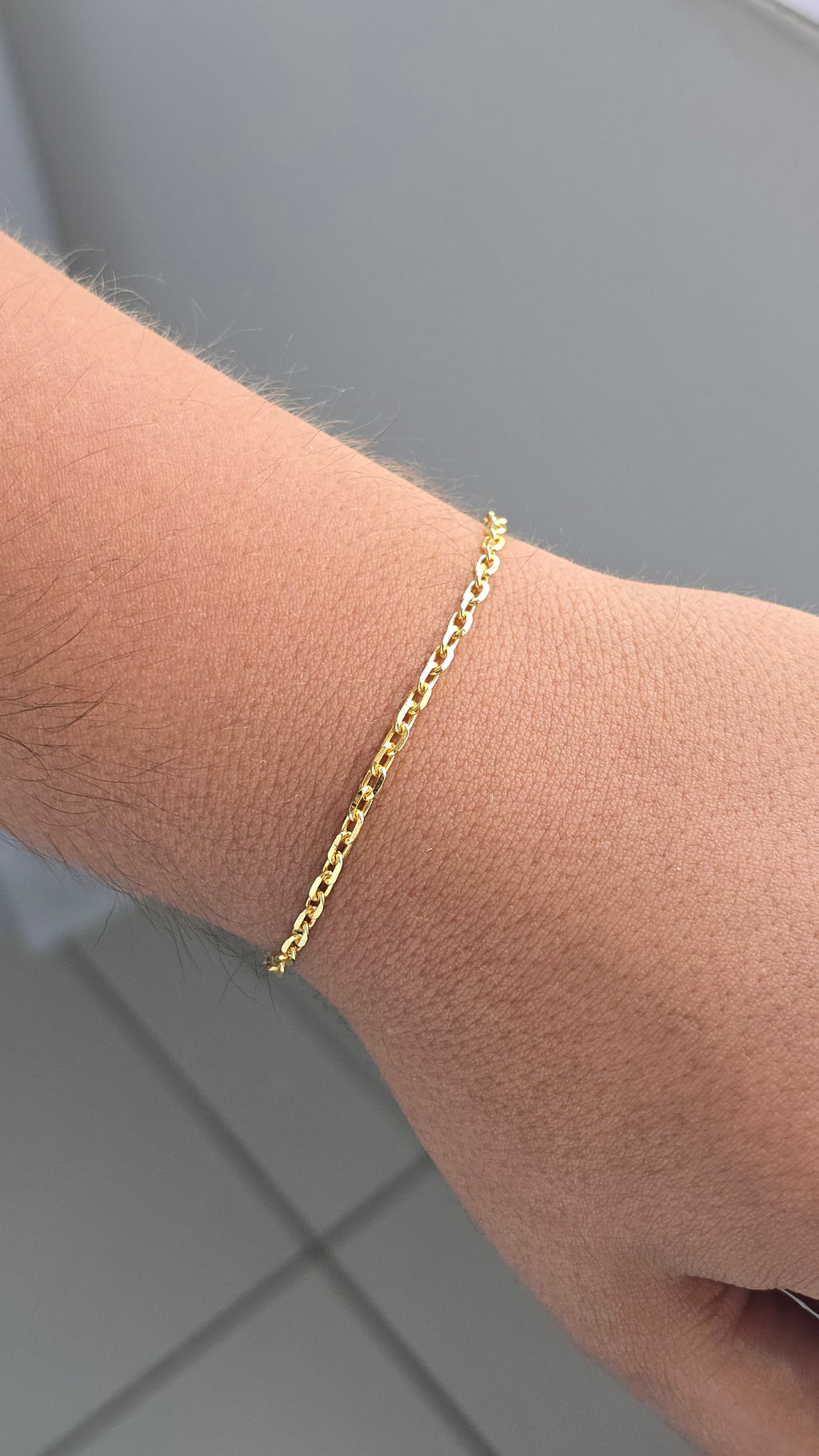 Pulseira Cadeado 3mm Banhado a Ouro 18K