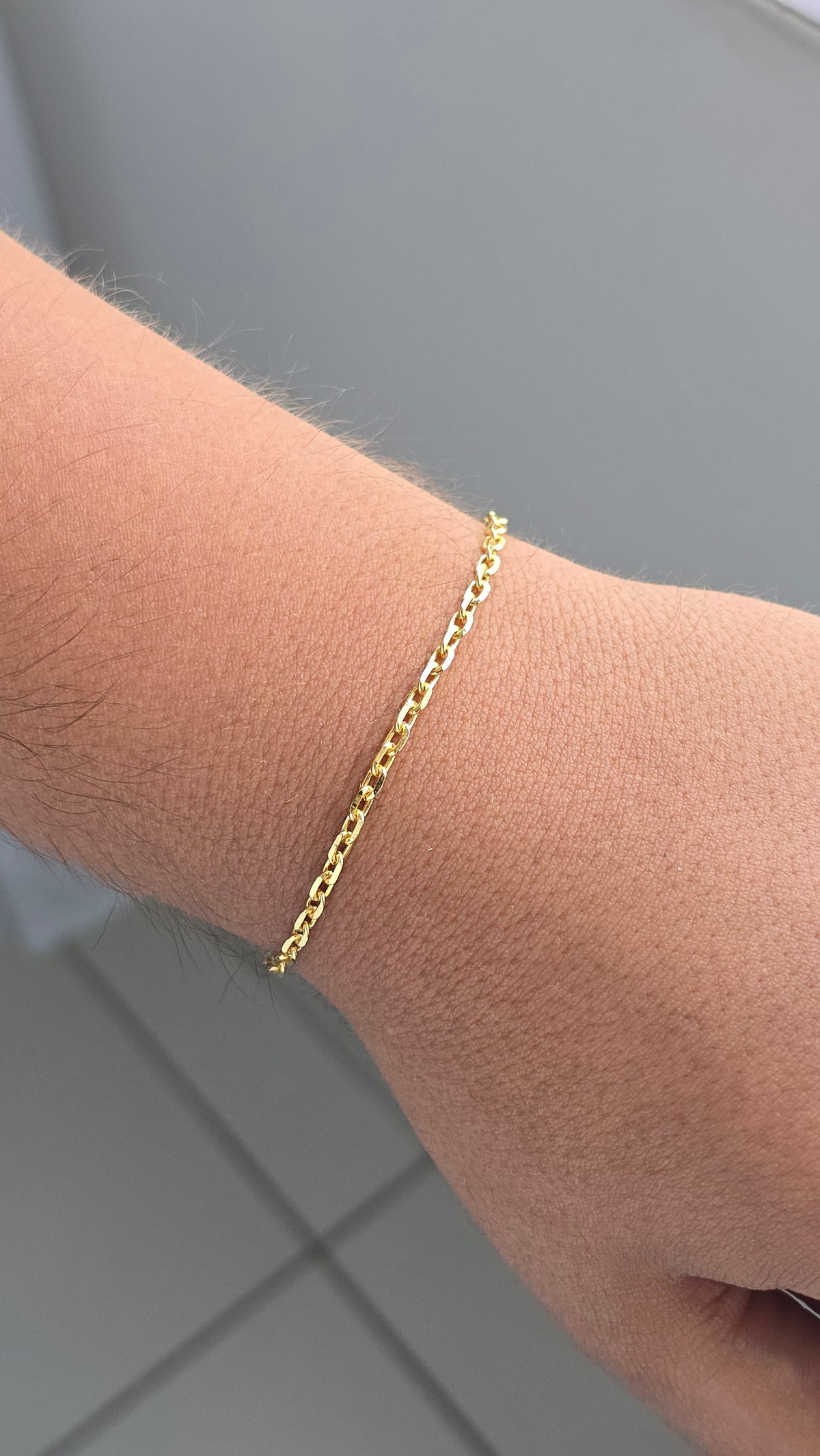 Pulseira Cadeado 3mm Banhado a Ouro 18K