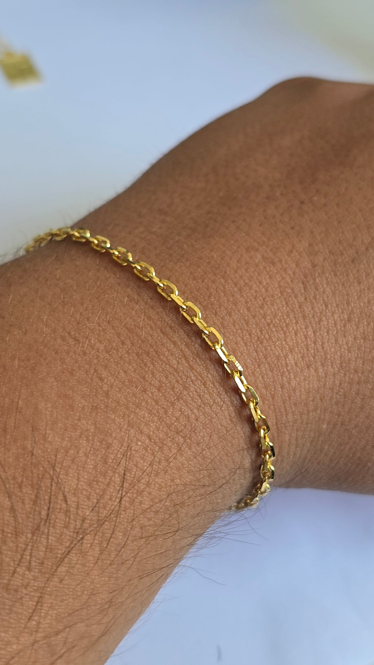 Pulseira Cadeado 3mm Banhado a Ouro 18K