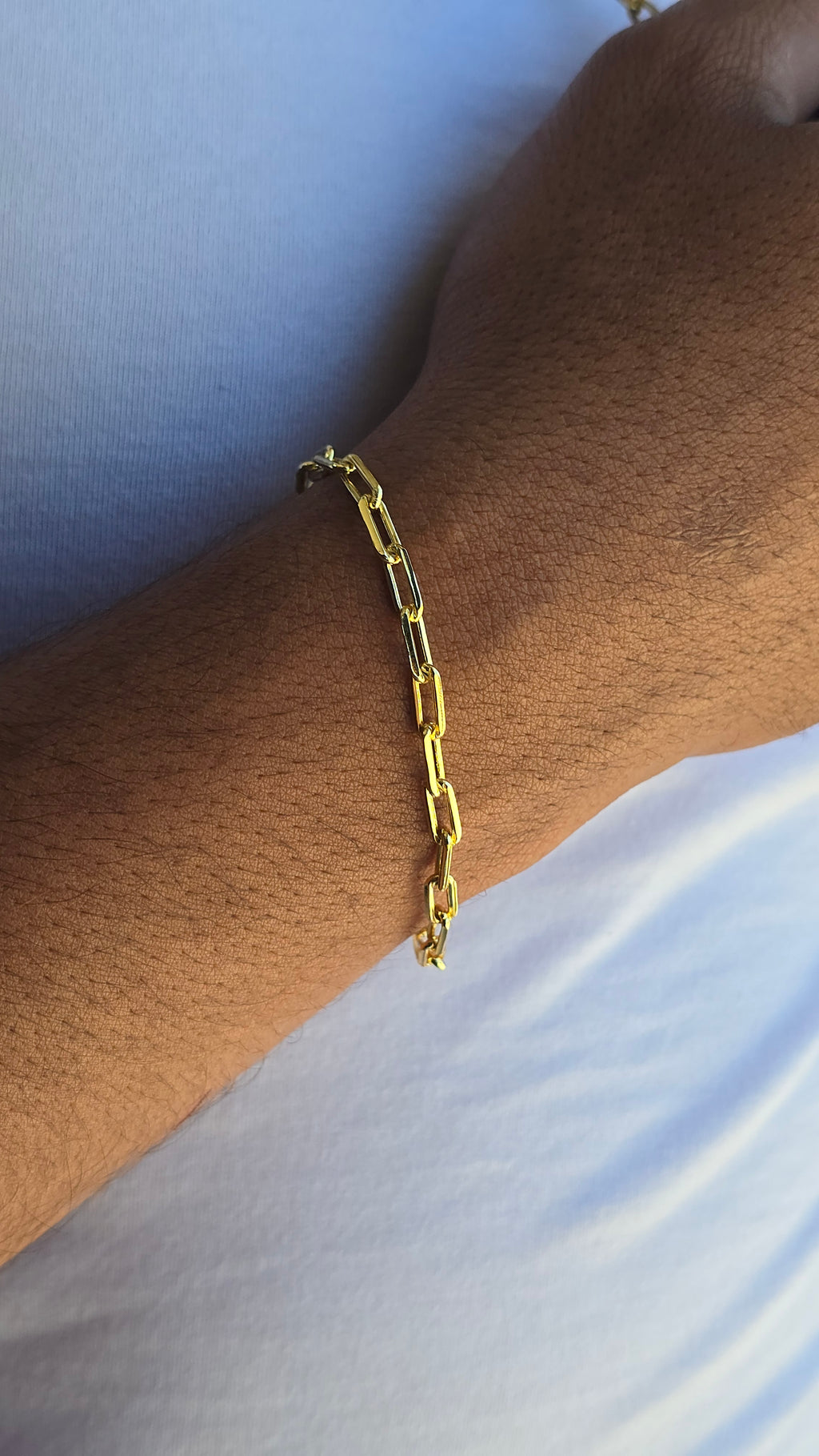 Pulseira Cadeado Alongado 4,5mm Banhado a Ouro 18k