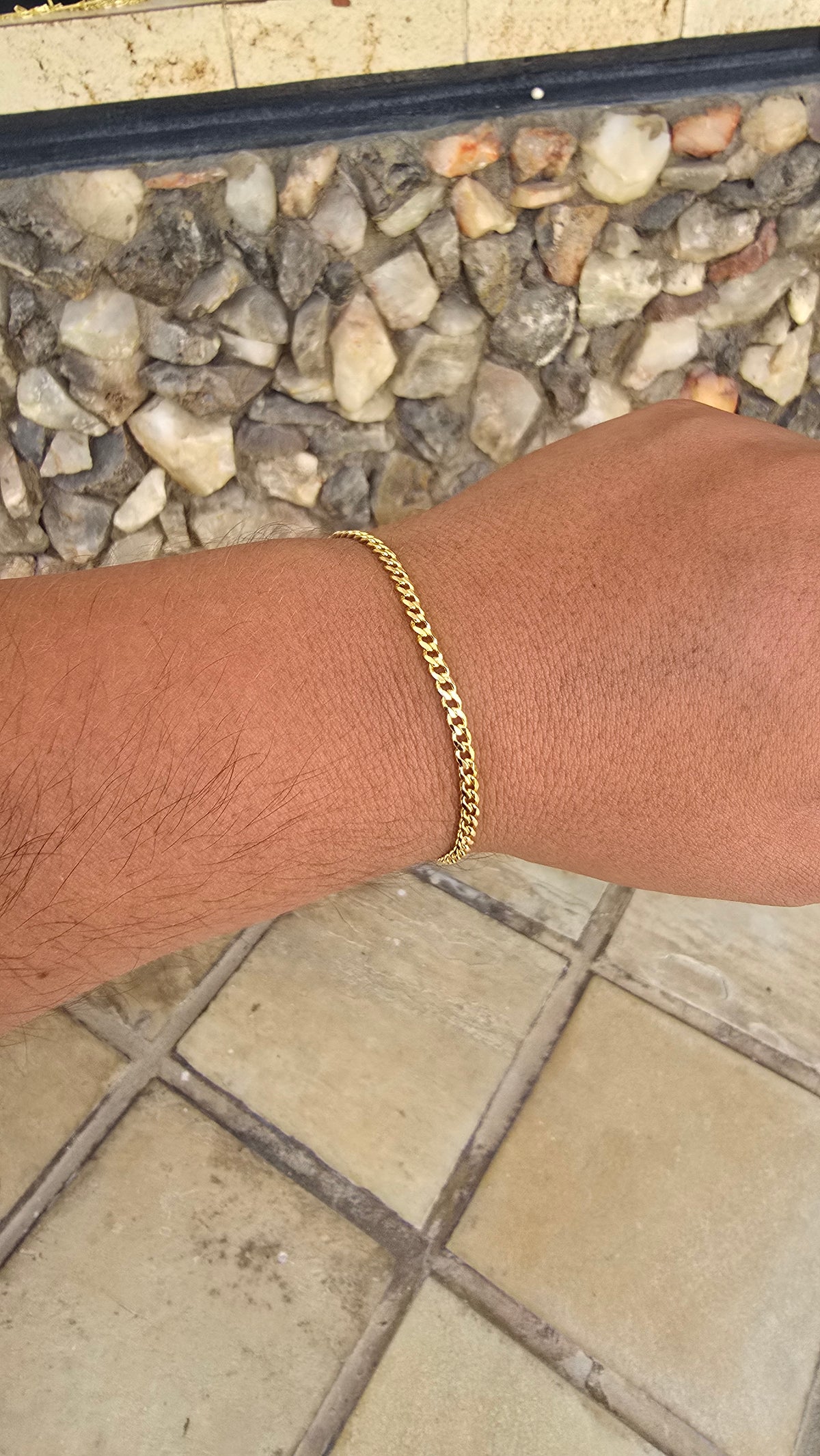 Pulseira Grummet 3mm Banhado a Ouro 18k