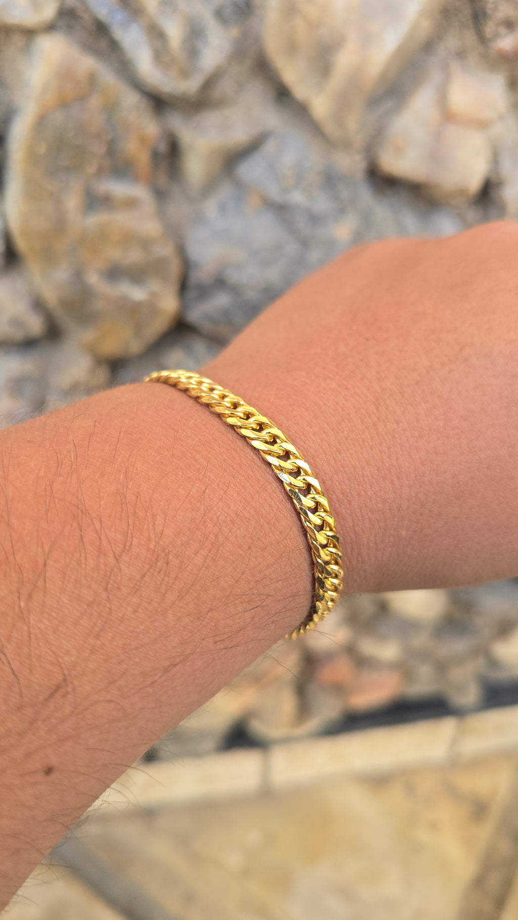 Pulseira Lacraia 6mm Banhada a Ouro 18k