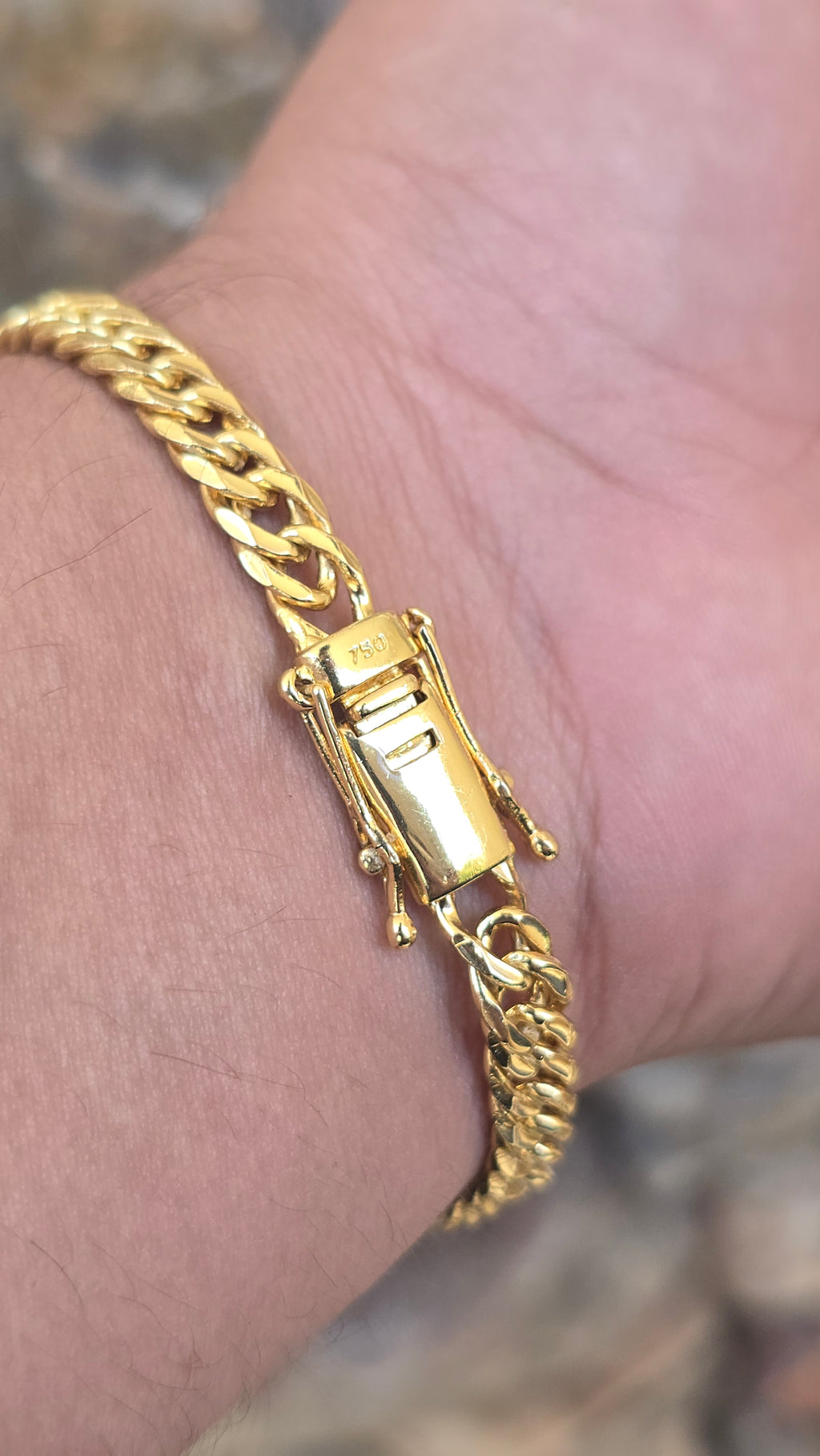 Pulseira Lacraia 6mm Banhada a Ouro 18k