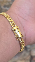 Pulseira Lacraia 6mm Banhada a Ouro 18k
