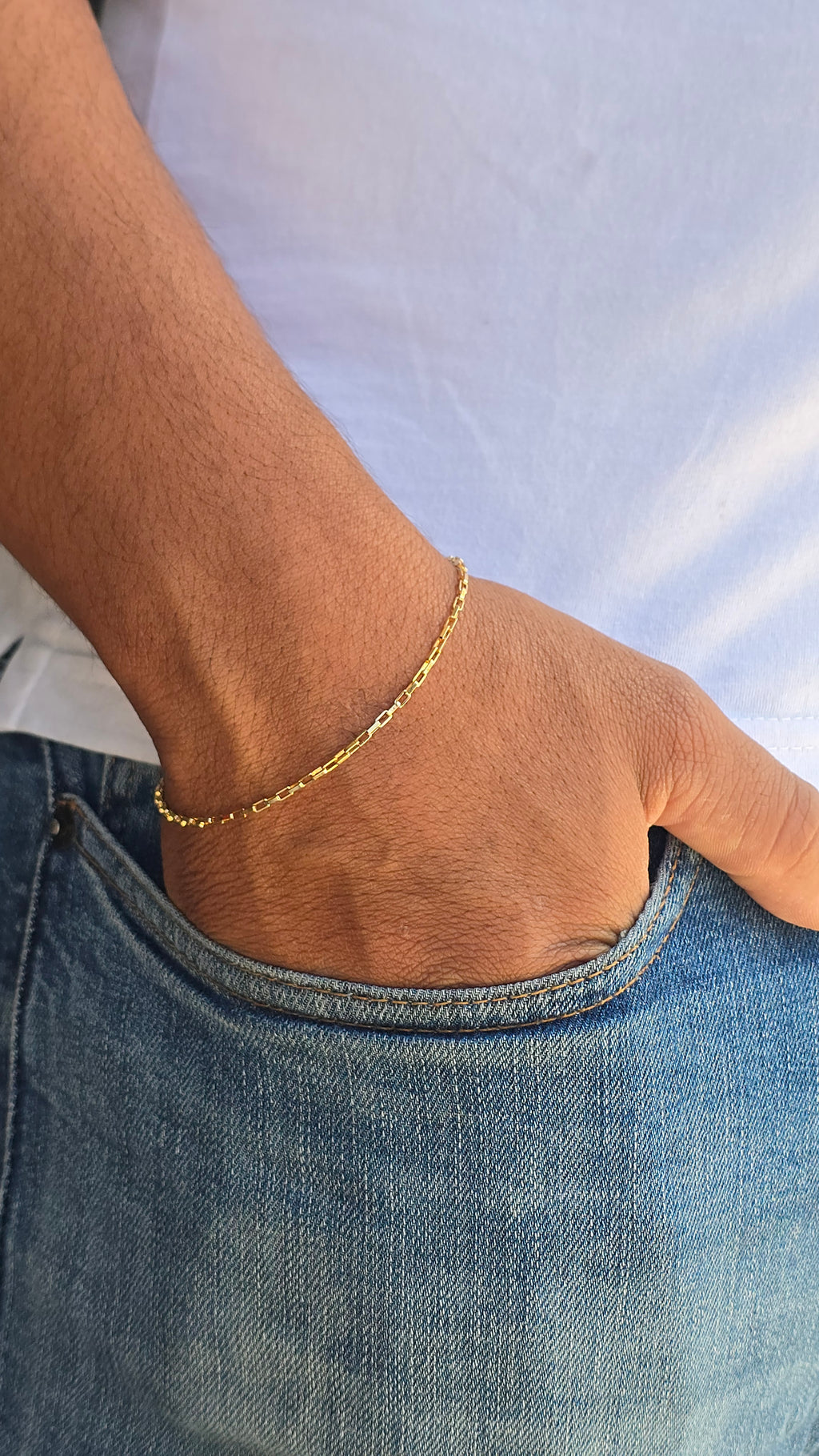 Pulseira Tijolinho 1,5mm Banhado a Ouro 18k